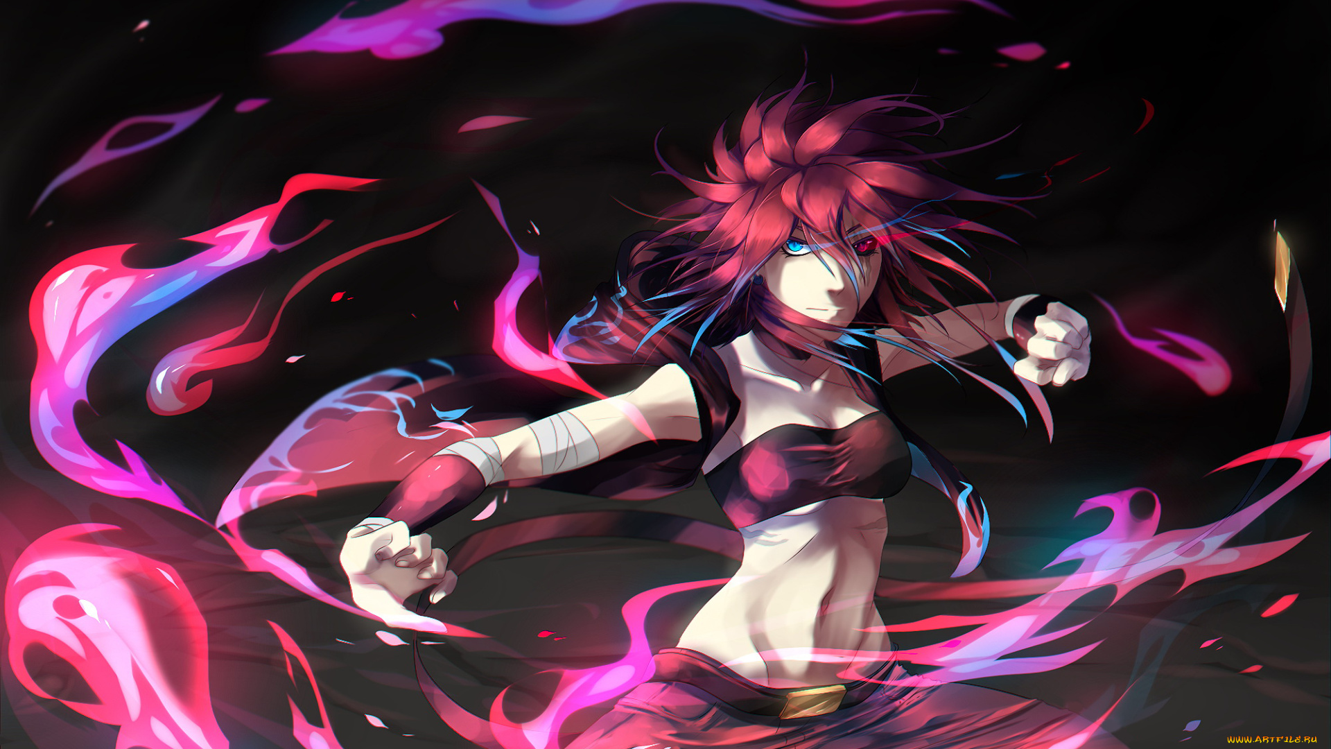 аниме, магия, , колдовство, , halloween, девушка, фон, взгляд