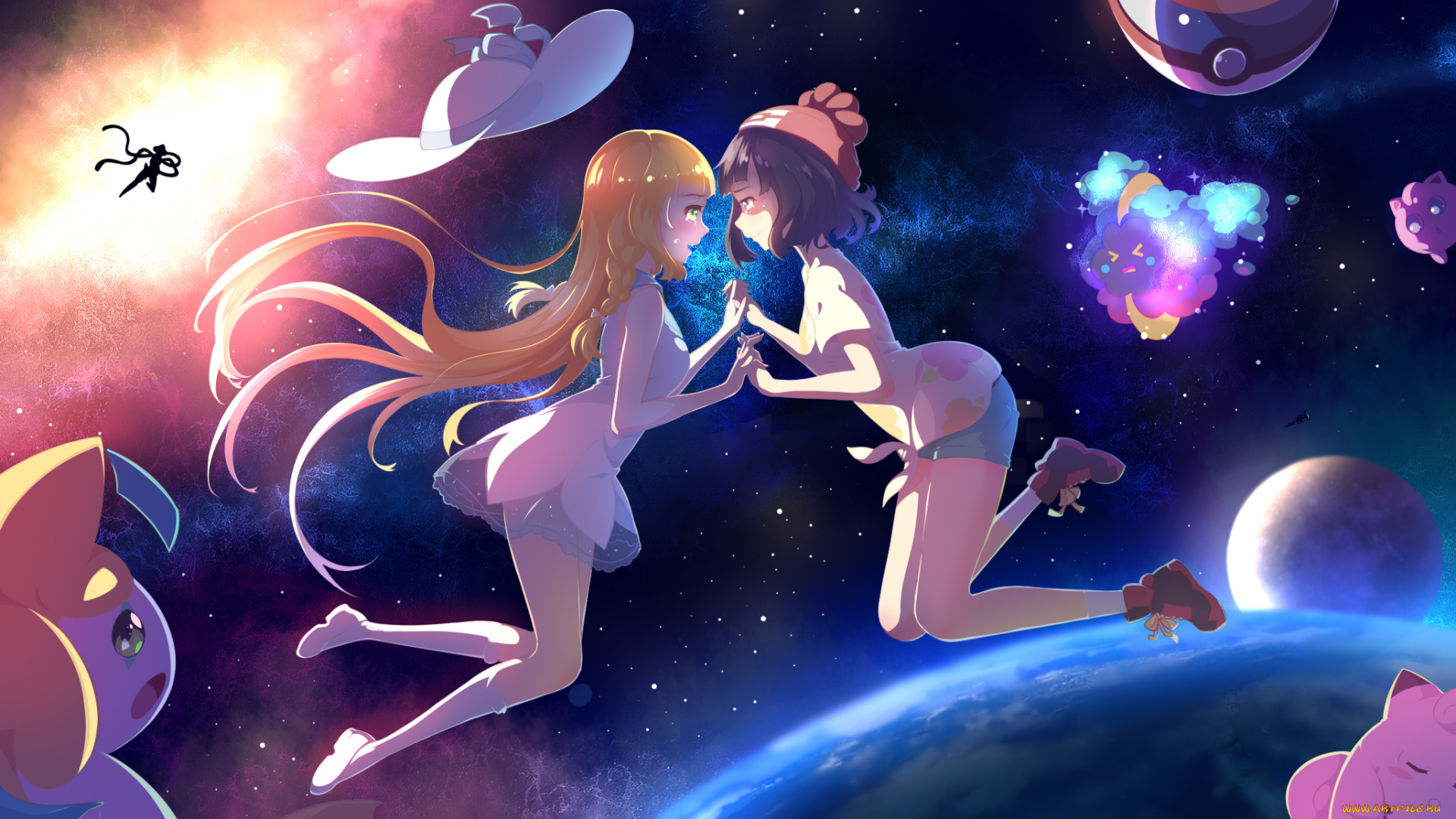 аниме, pokemon, девочки