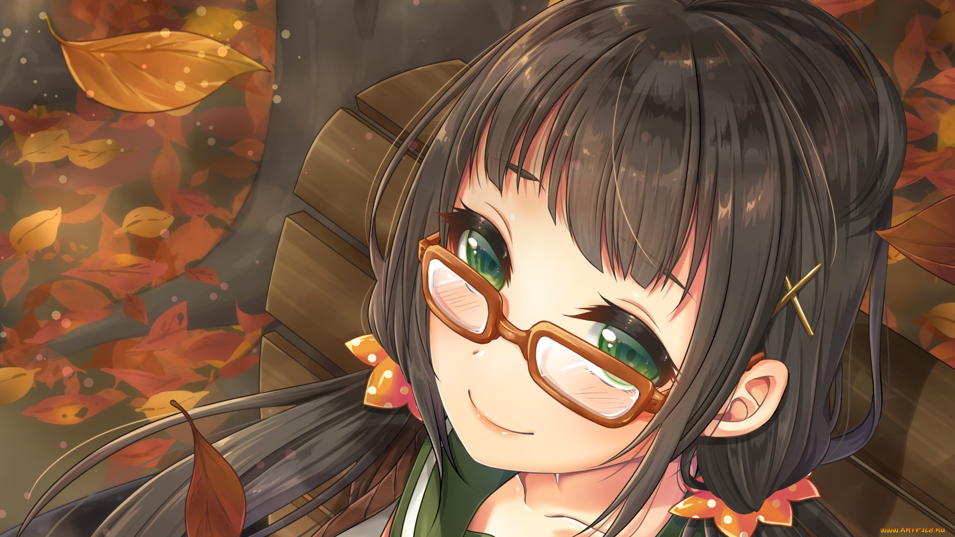 аниме, unknown, , другое, девушка, взгляд, фон