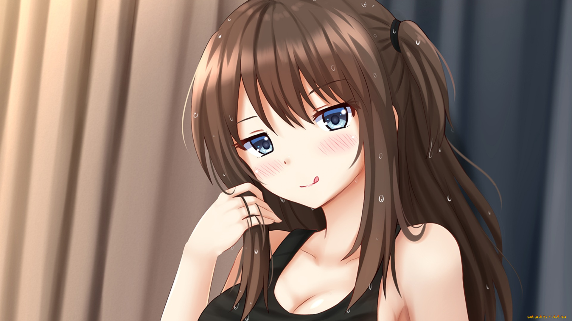 аниме, unknown, , другое, девушка, взгляд, фон