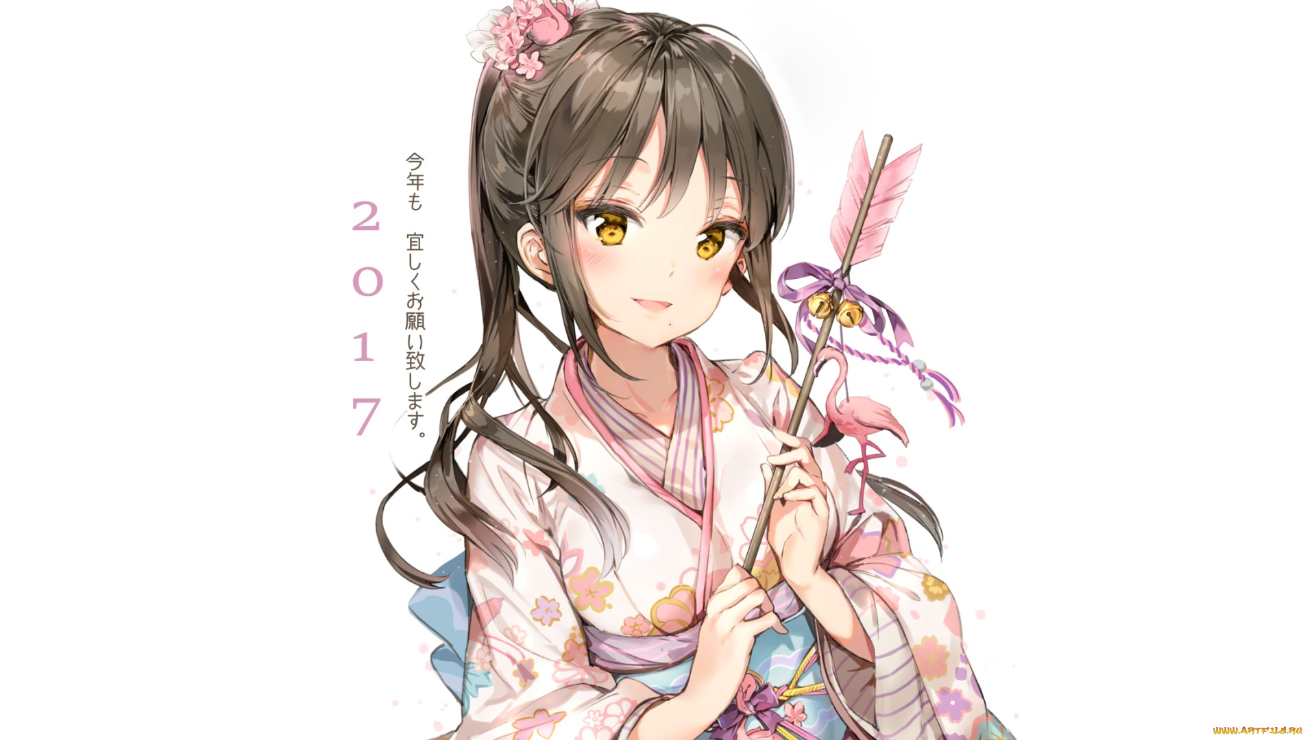 аниме, unknown, , другое, девушка, взгляд, фон