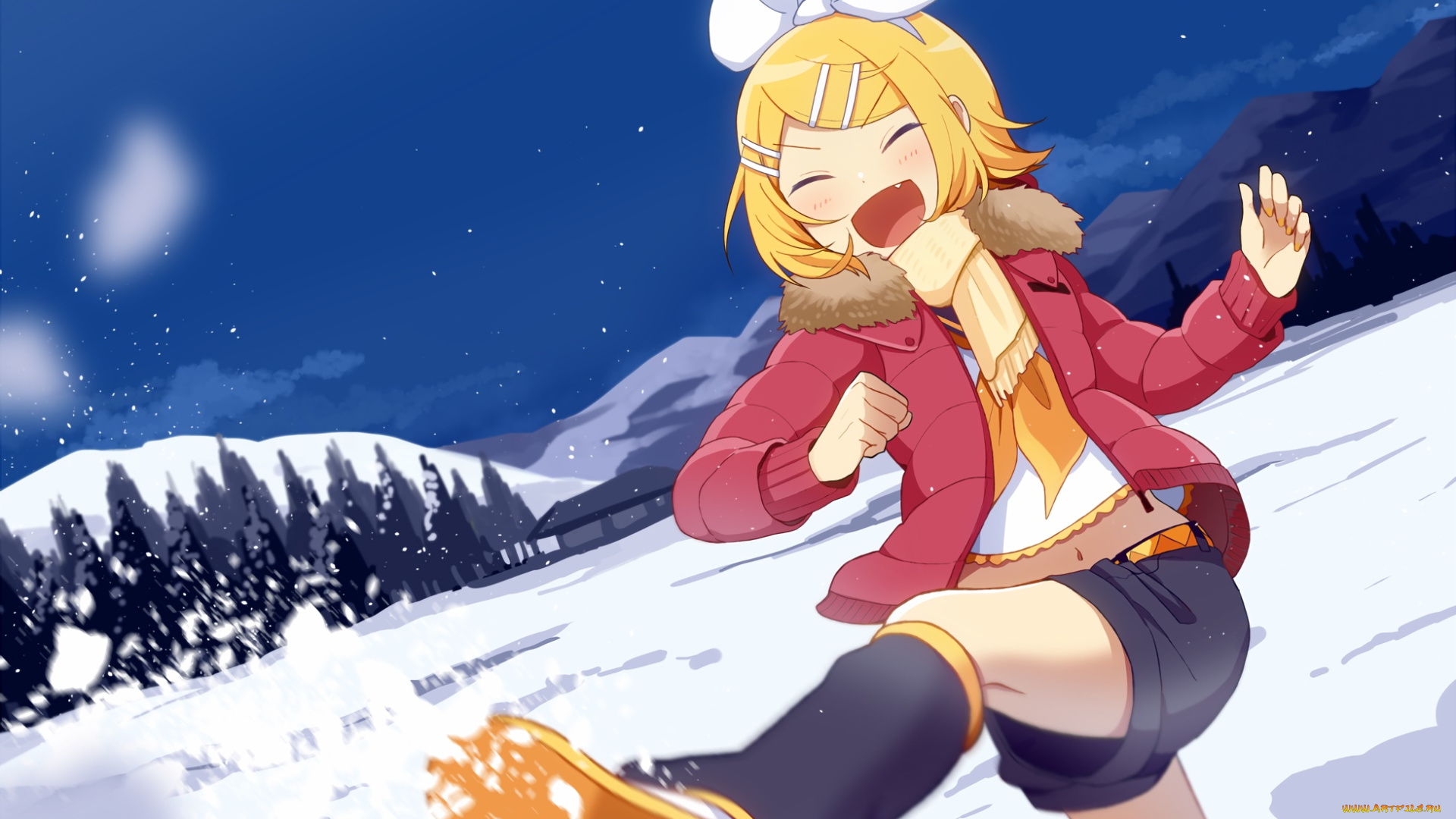 аниме, vocaloid, фон, взгляд, девушка