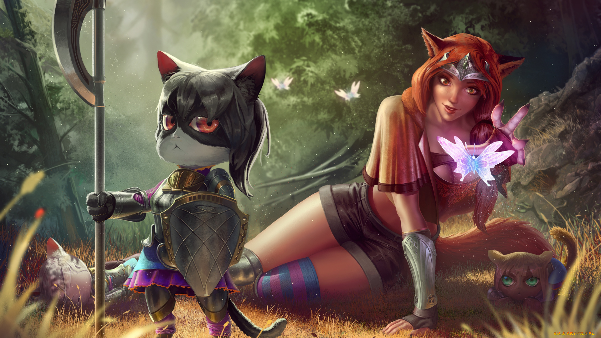 фэнтези, существа, защитники, девушка