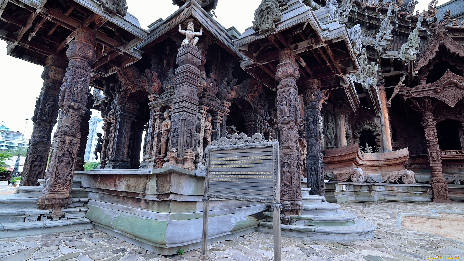 города, -, исторические, , архитектурные, памятники, таиланд, святилище, паттайя