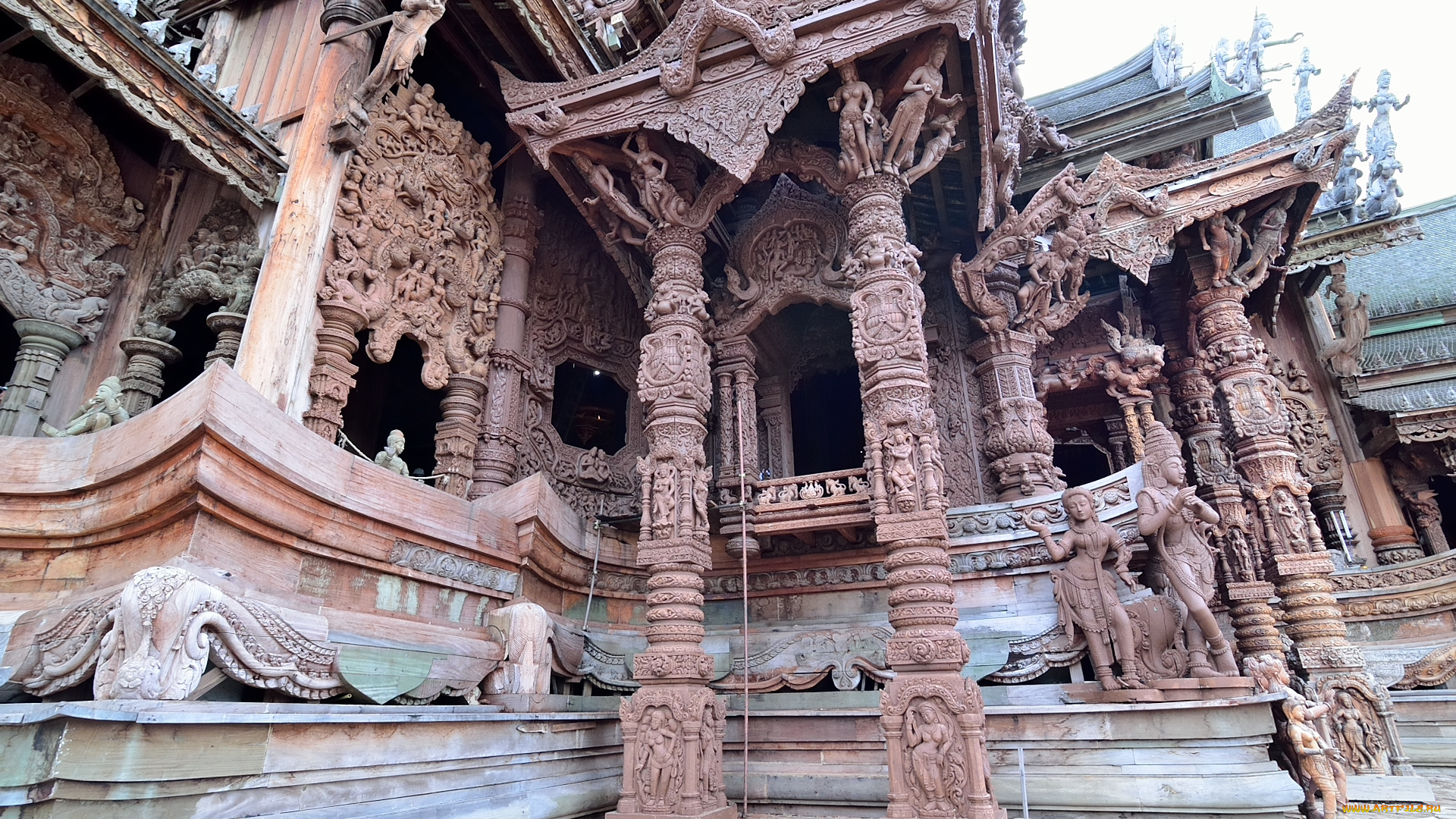 города, -, исторические, , архитектурные, памятники, святилище, таиланд, паттайя