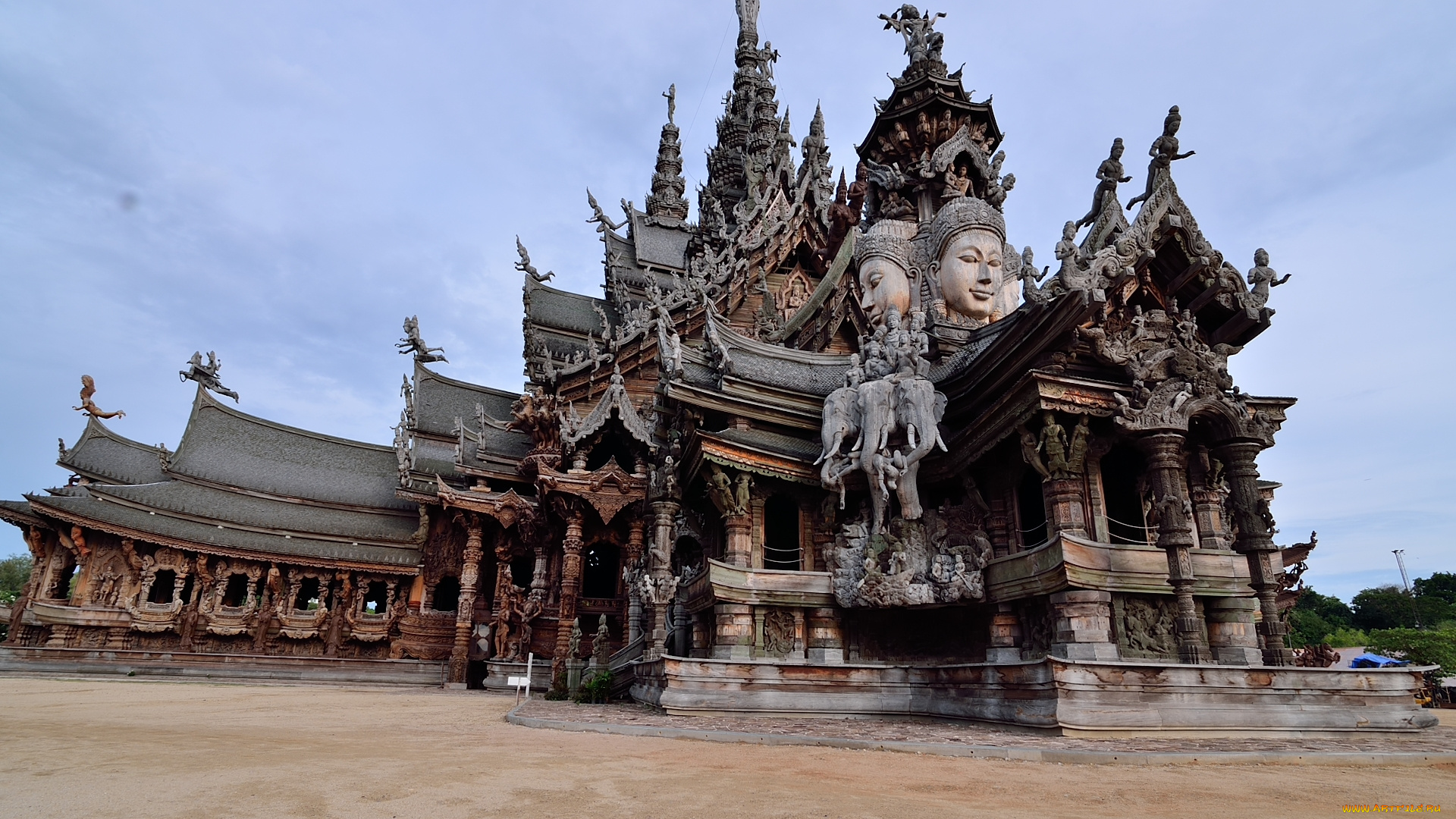 города, -, исторические, , архитектурные, памятники, святилище, таиланд, паттайя