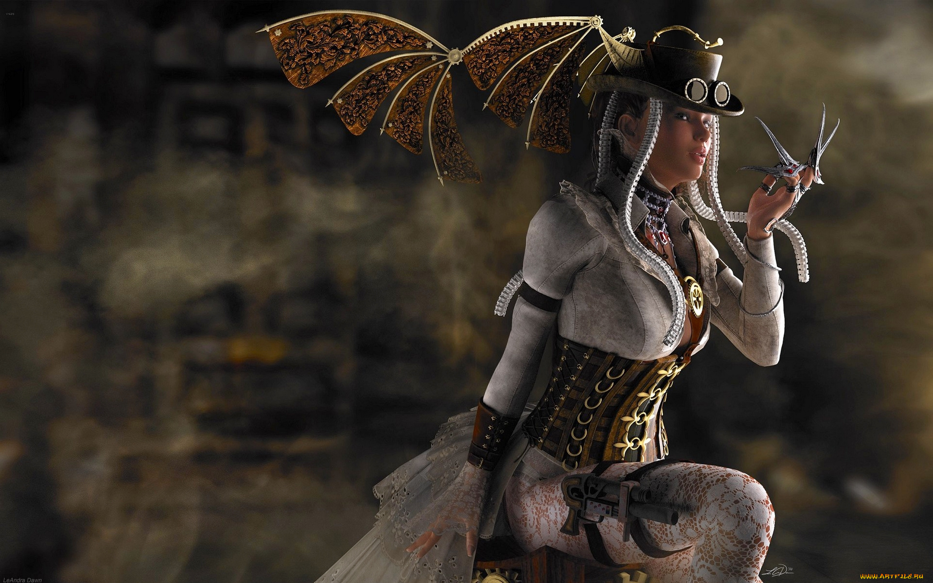 3д, графика, фантазия, , fantasy, девушка, фон, взгляд