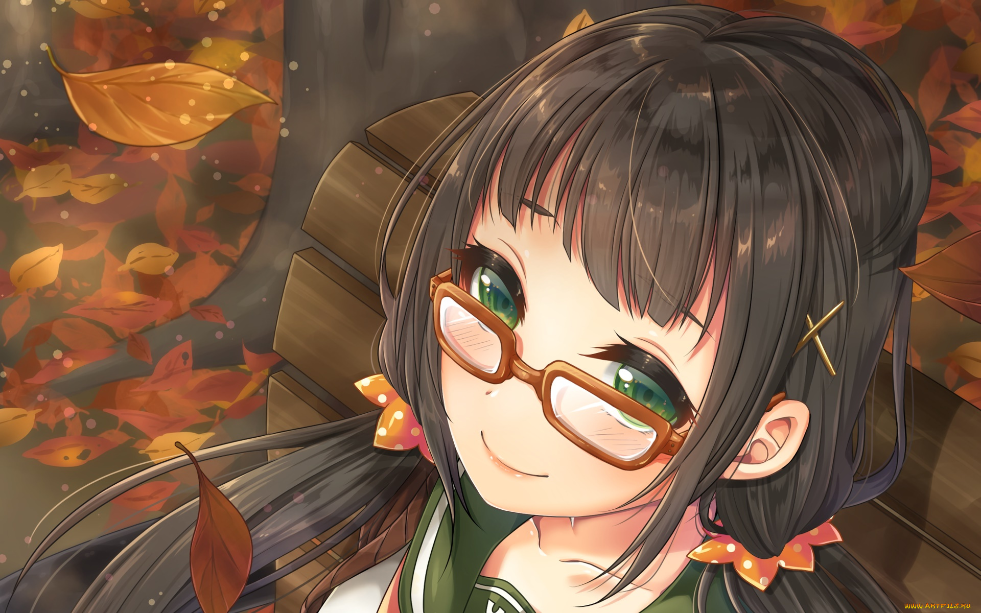 аниме, unknown, , другое, девушка, взгляд, фон