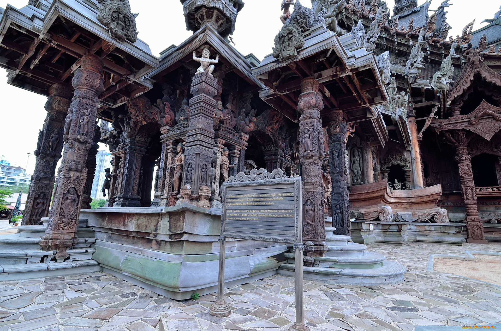 города, -, исторические, , архитектурные, памятники, таиланд, святилище, паттайя