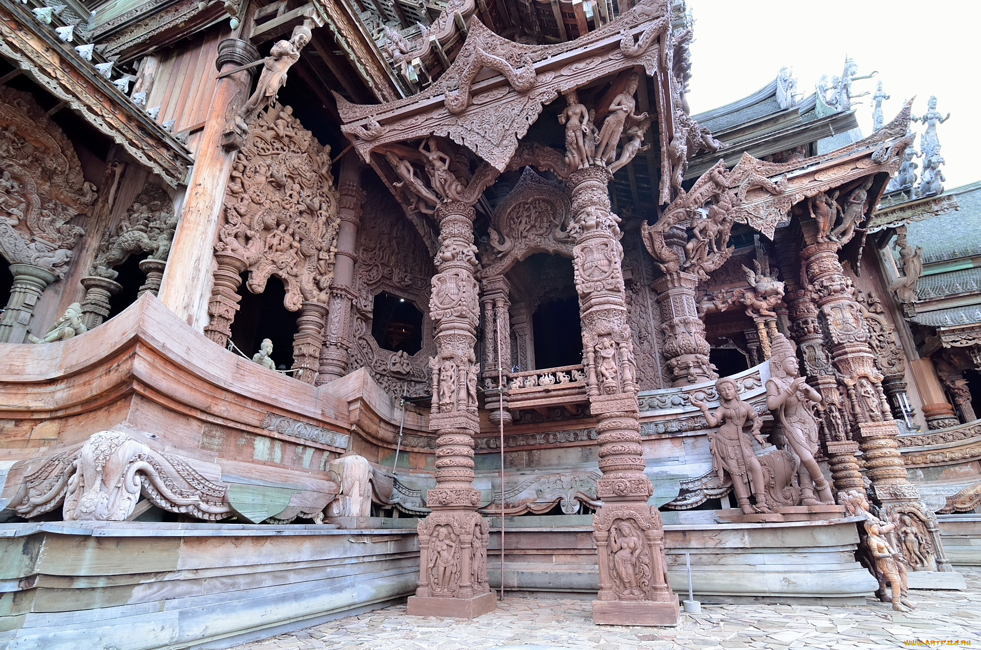 города, -, исторические, , архитектурные, памятники, святилище, таиланд, паттайя