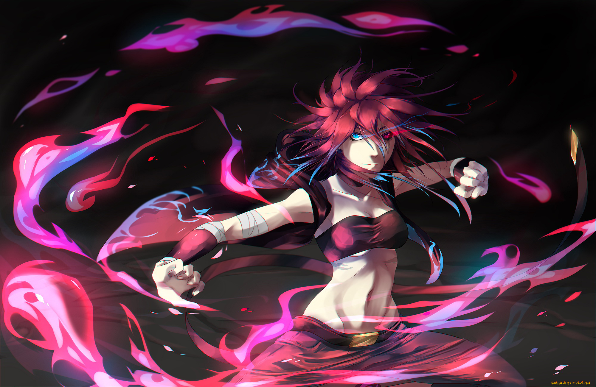 аниме, магия, , колдовство, , halloween, девушка, фон, взгляд