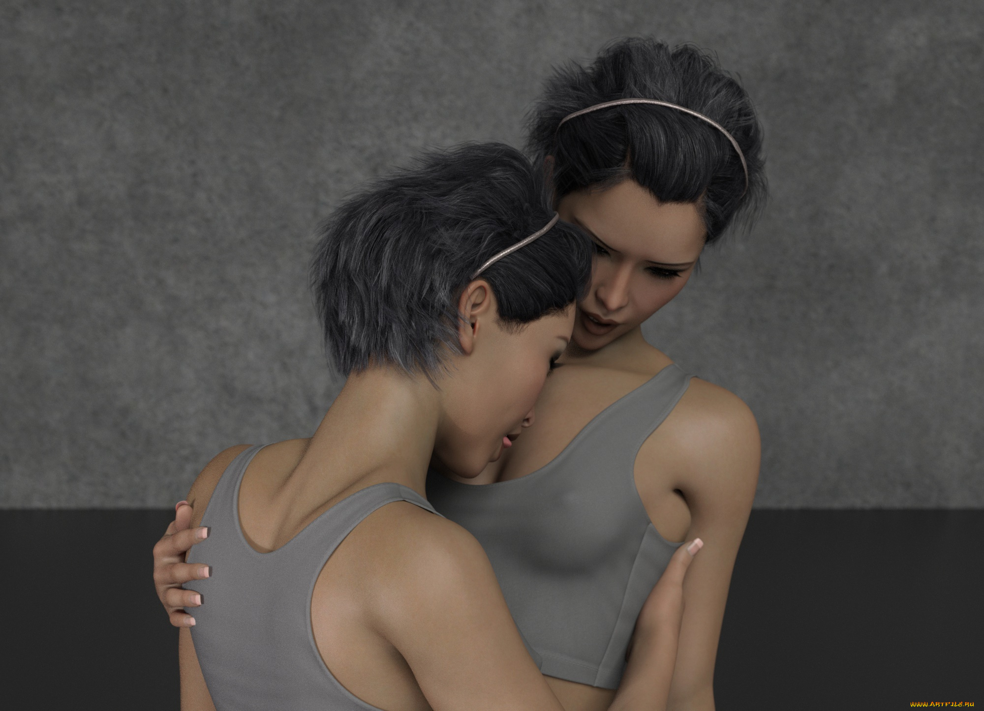 3д, графика, люди, , people, девушки, взгляд, фон