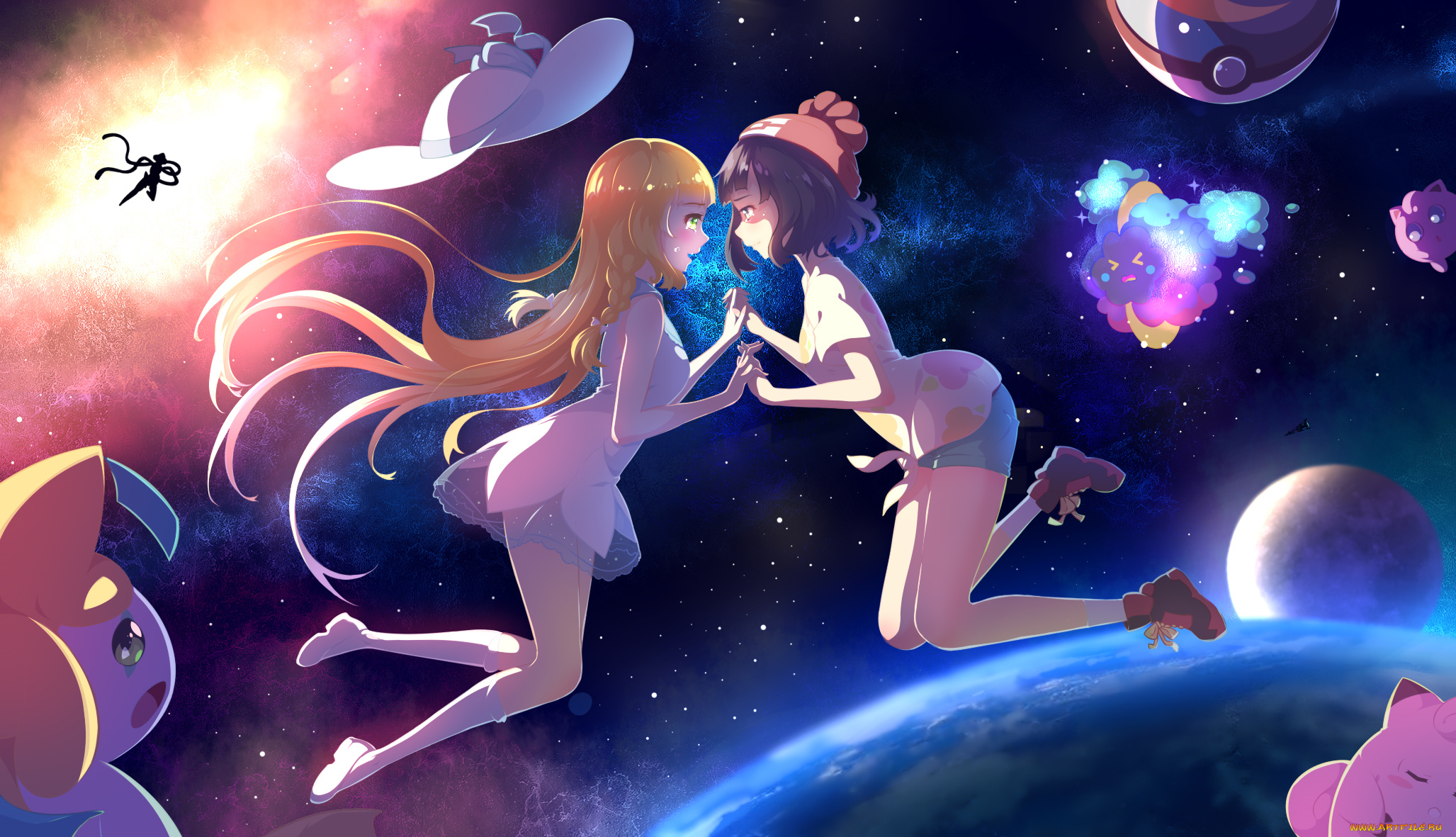 аниме, pokemon, девочки