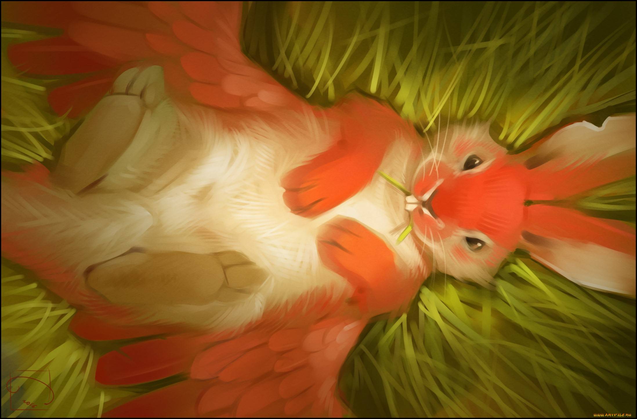 рисованное, животные, , сказочные, , мифические, кролик