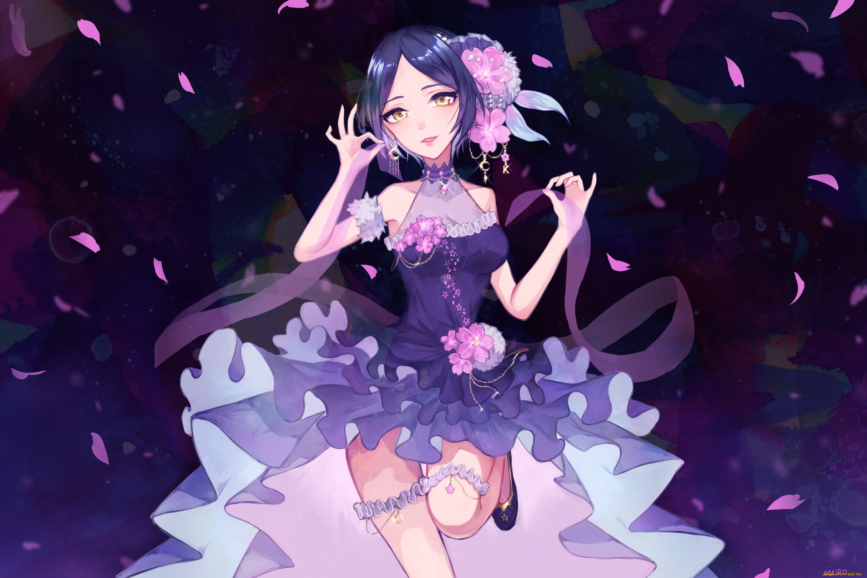 аниме, idolm@ster, девушка, взгляд, фон