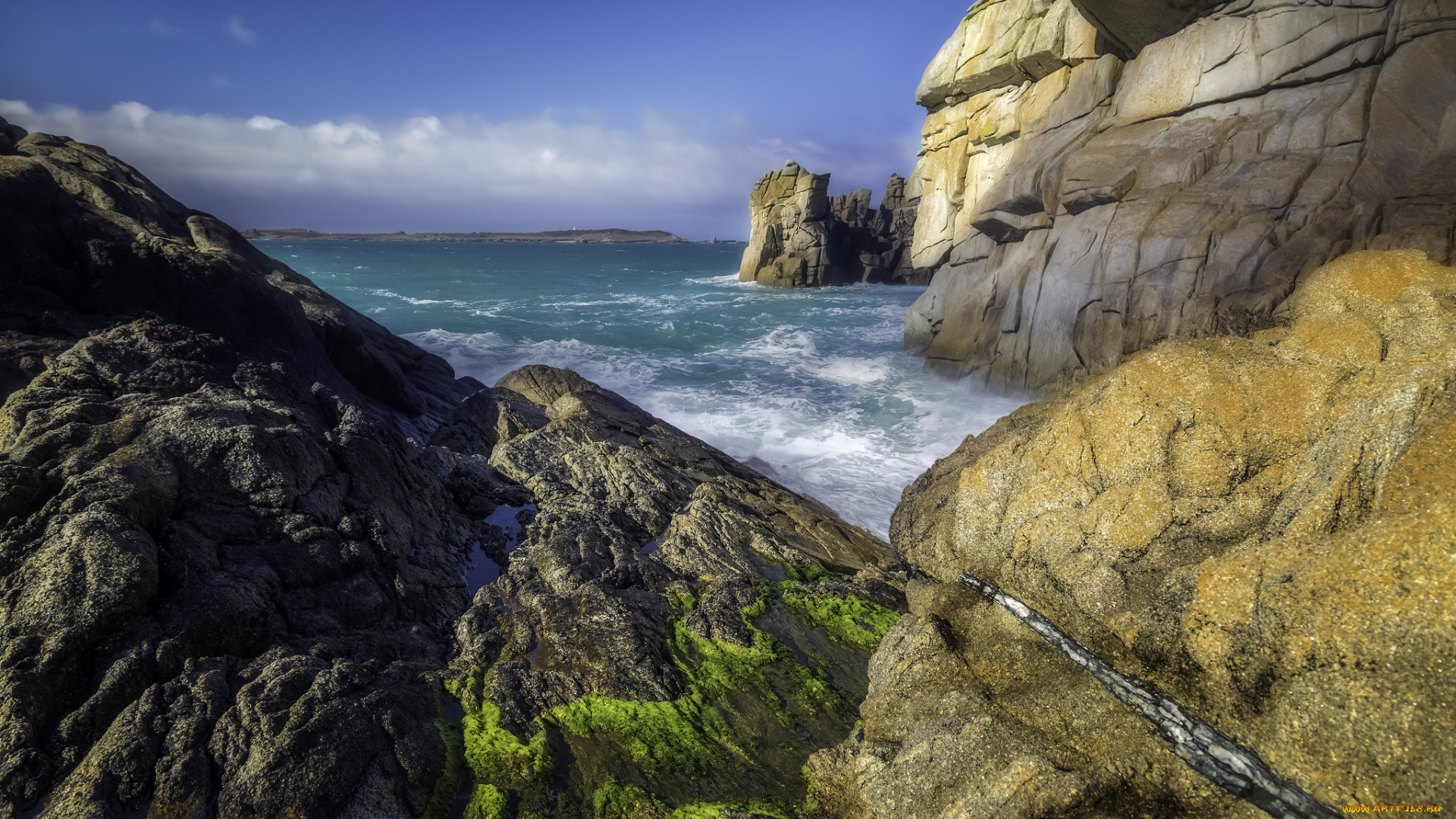 природа, побережье, простор