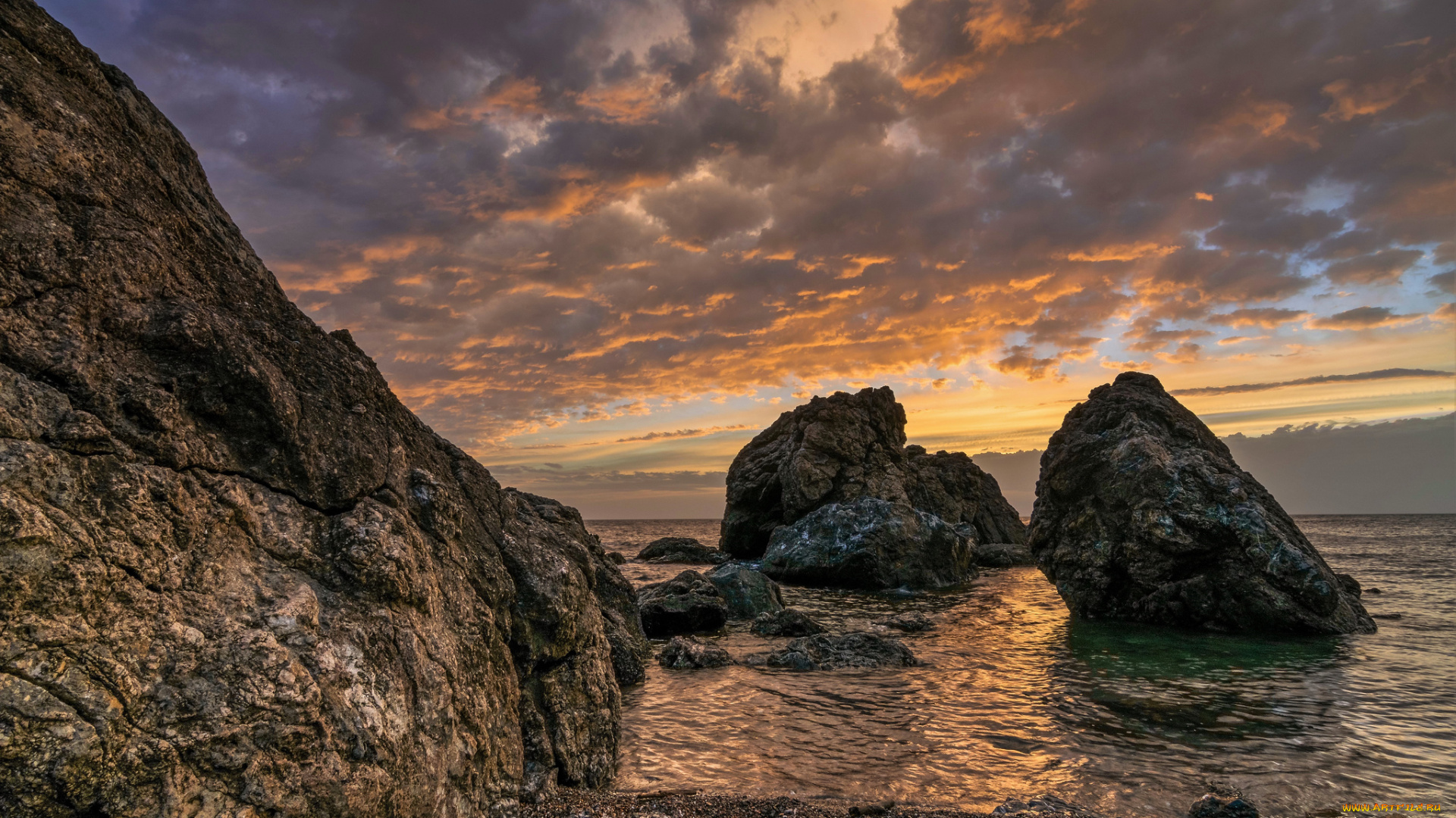 природа, побережье, простор