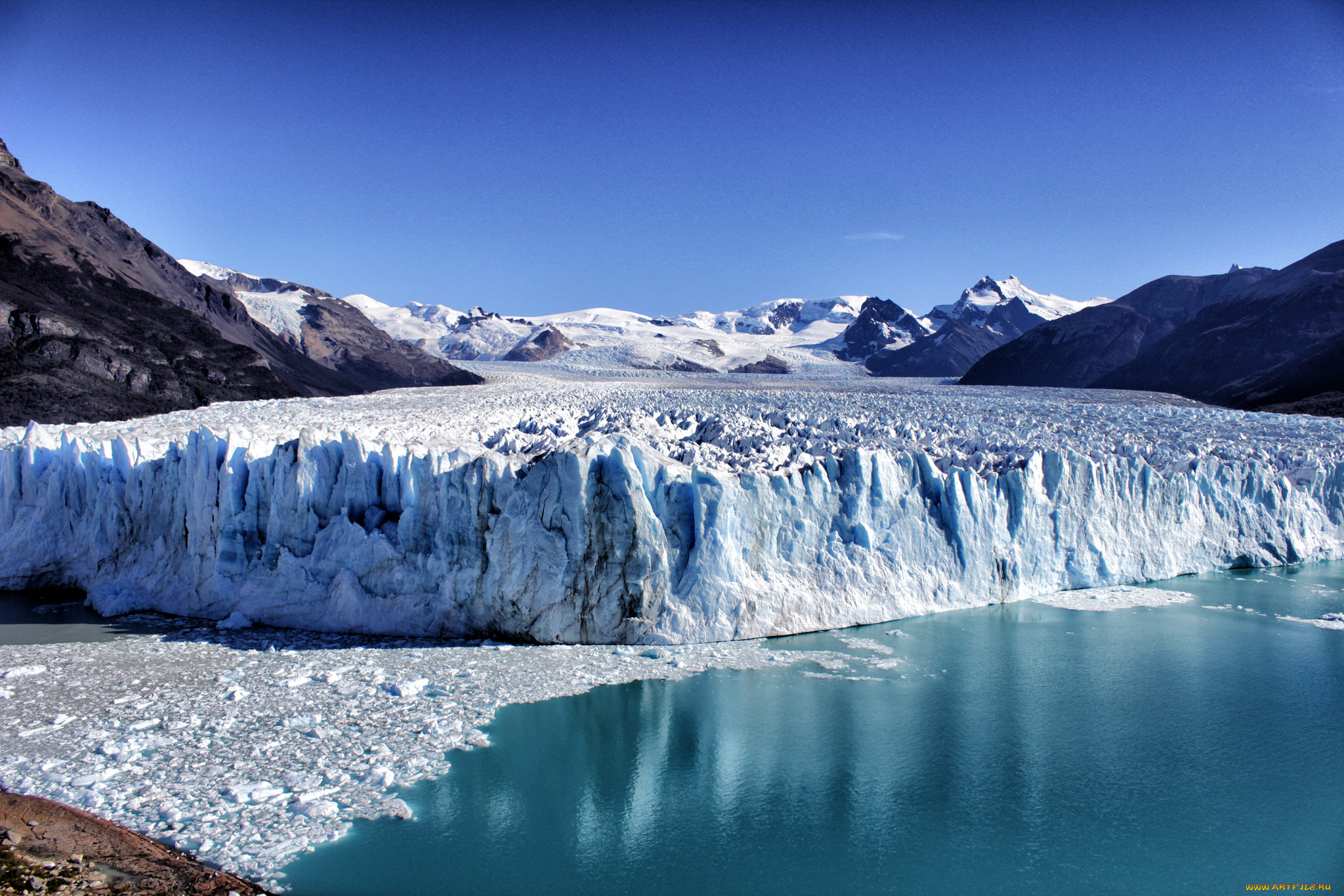 природа, айсберги, и, ледники, простор