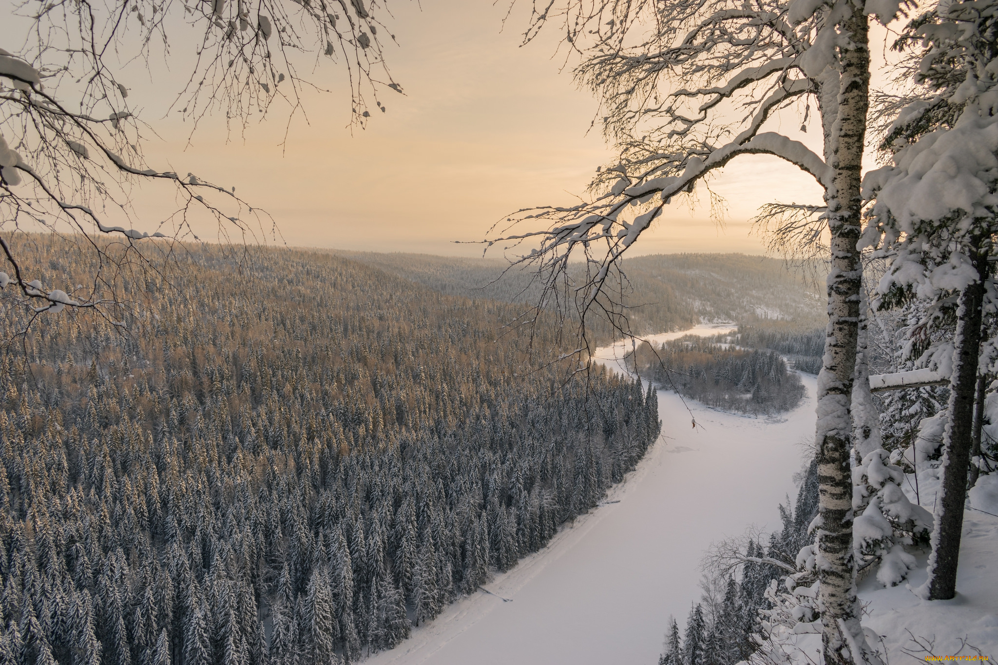 природа, зима, простор