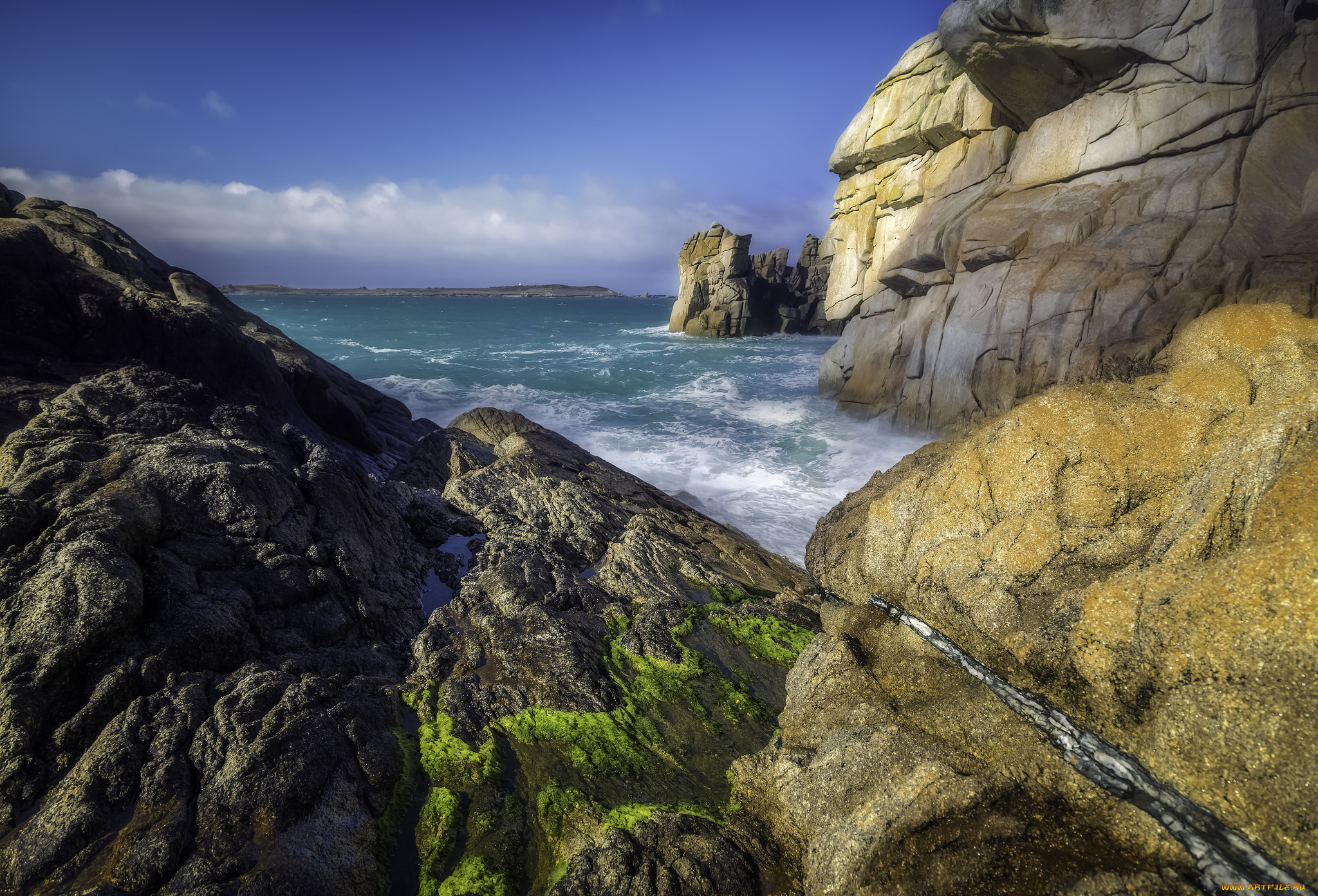 природа, побережье, простор