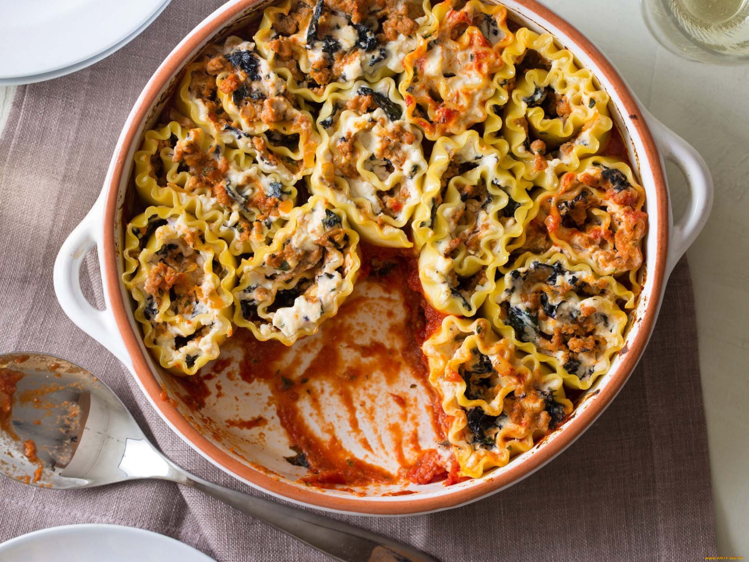 еда, вторые, блюда, лазанья