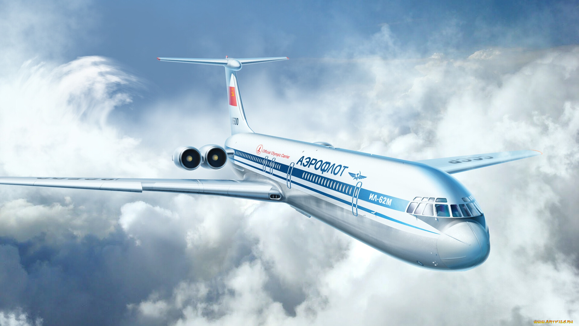 авиация, 3д, рисованые, v-graphic, облока, ил