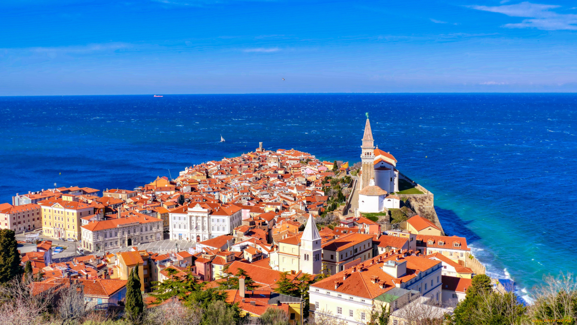 slovenia, , piran, города, -, панорамы, пиран, адриатическое, море, лето, туризм, путешествия, seascape, cловения