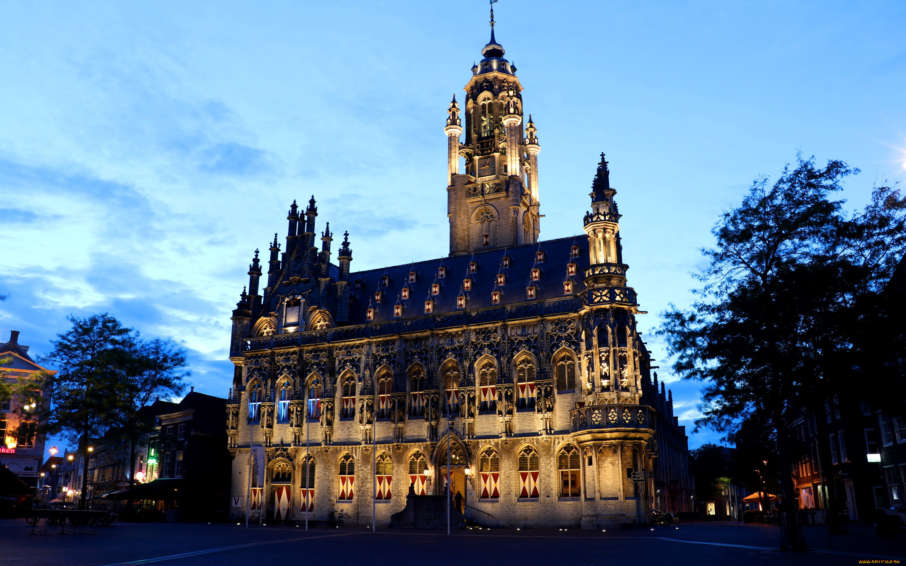 netherlands, , middelburg, , town, hall, города, замки, нидерландов, собор