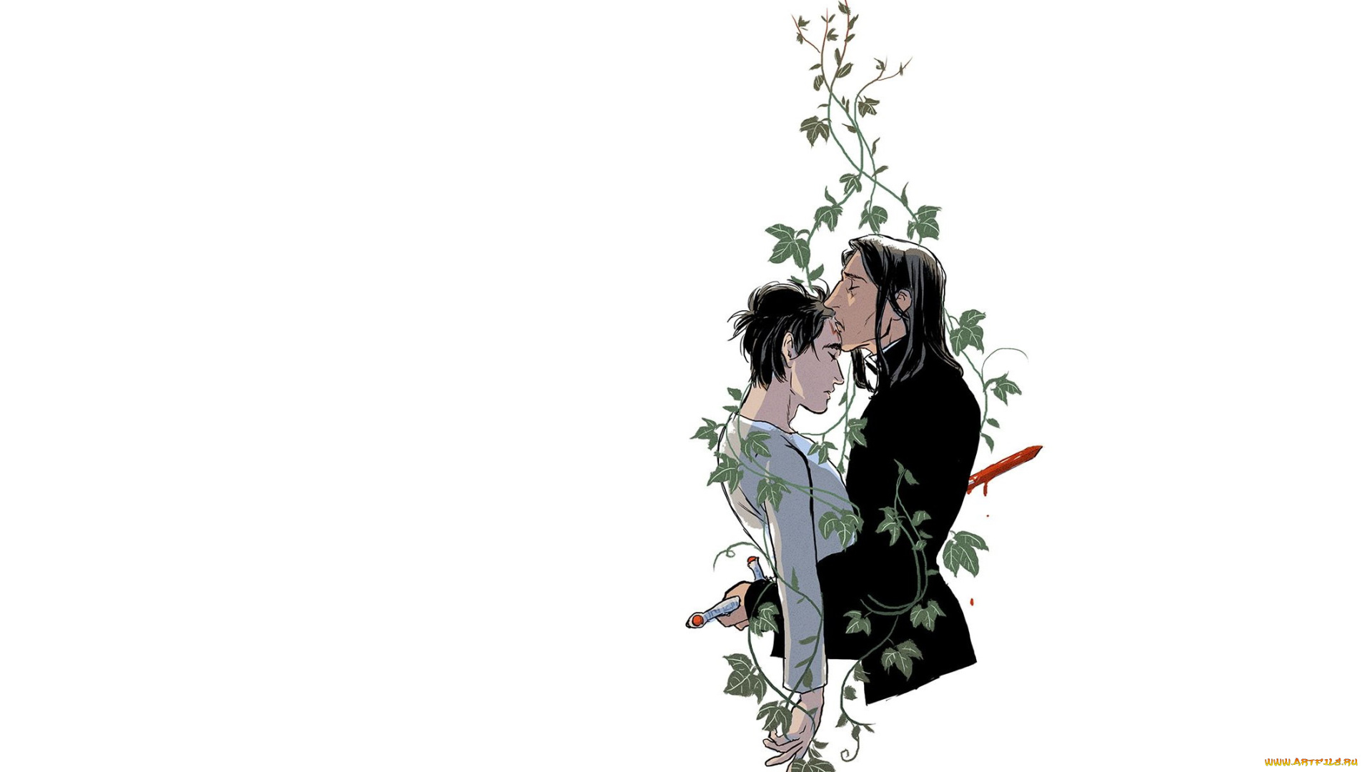 рисованное, кино, , мультфильмы, гарри, поттер, северус, снейп, плющ, кровь, меч