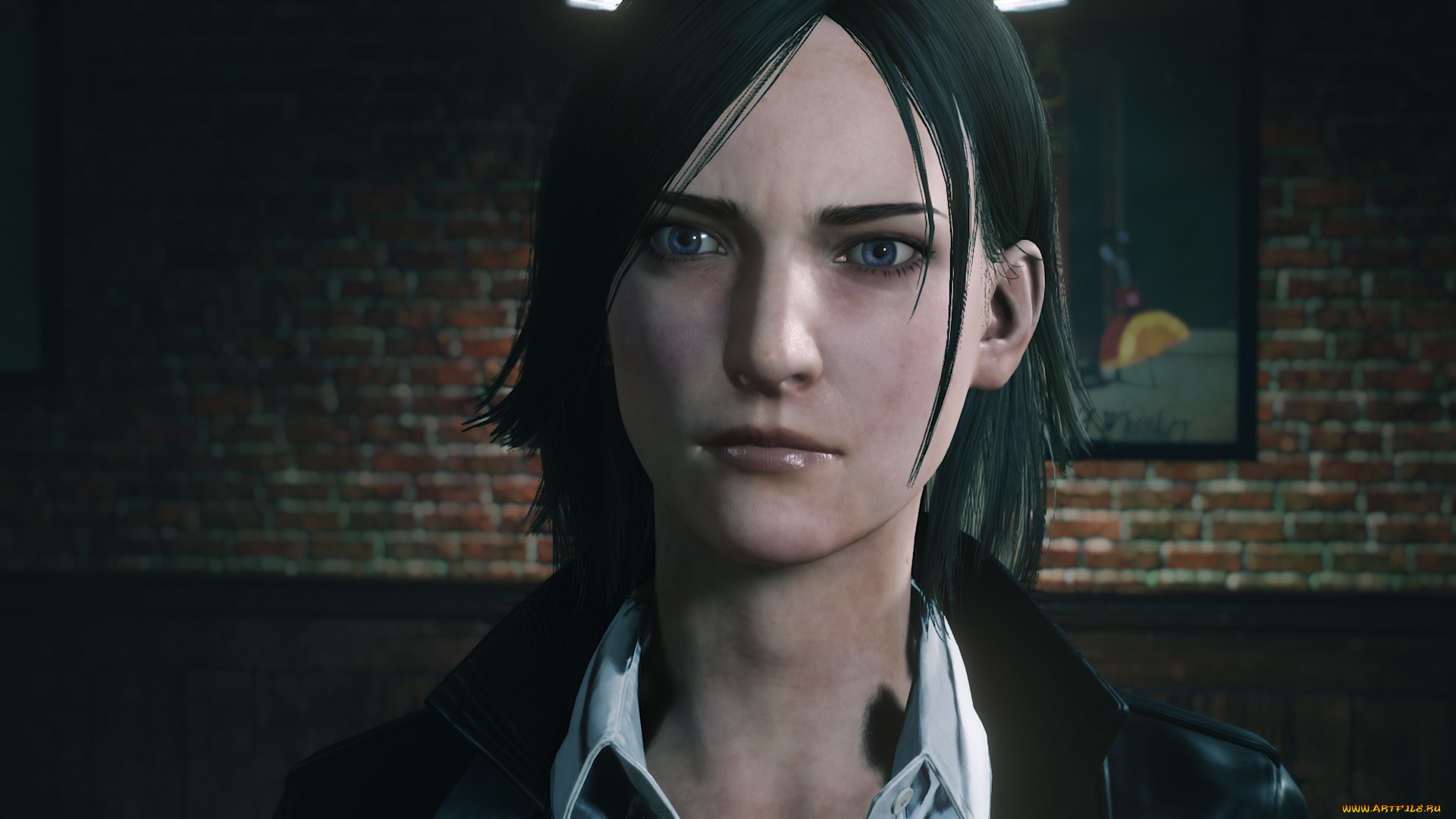 видео, игры, the, evil, within, 2, девушка, лицо, стена, картина