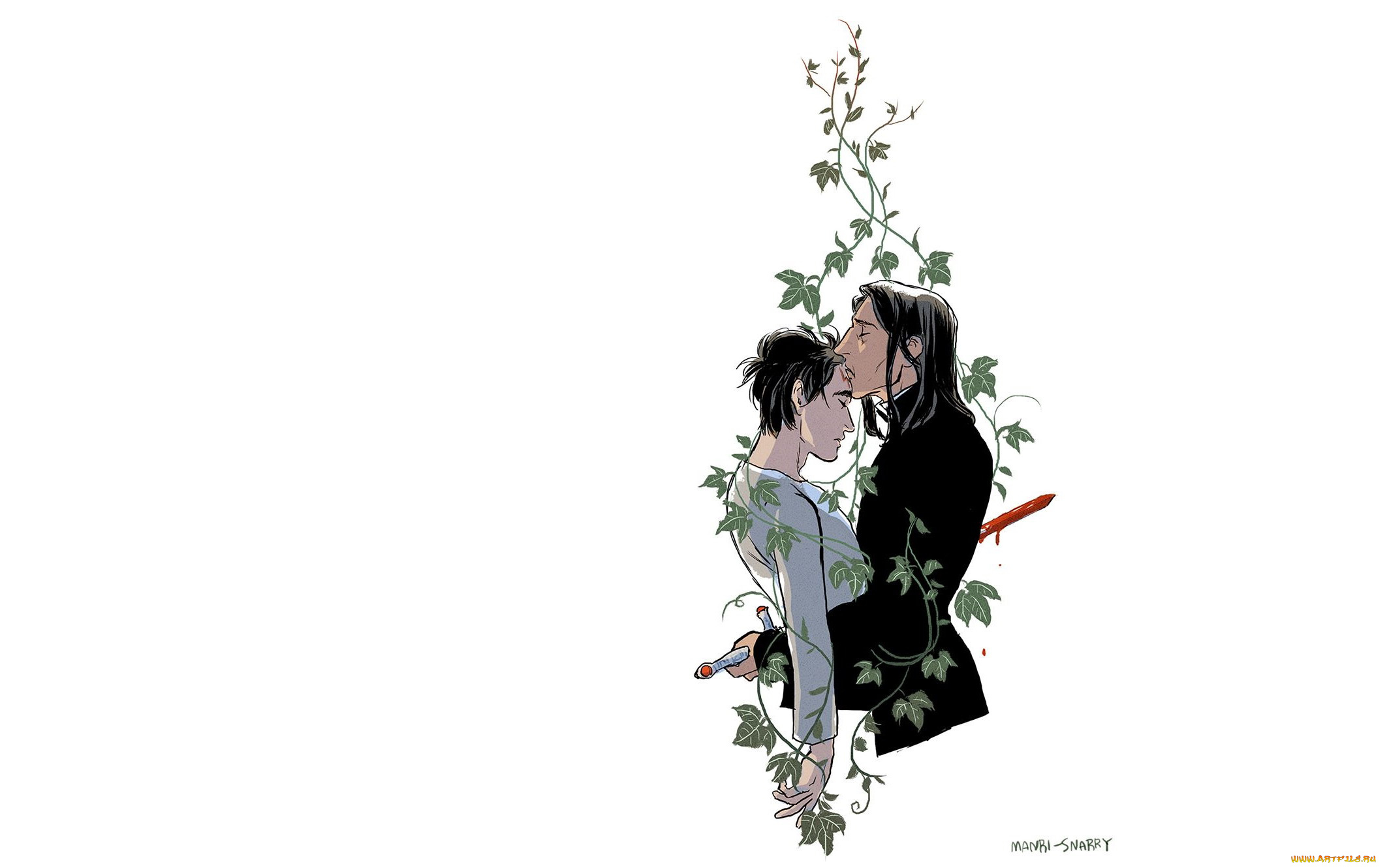 рисованное, кино, , мультфильмы, гарри, поттер, северус, снейп, плющ, кровь, меч