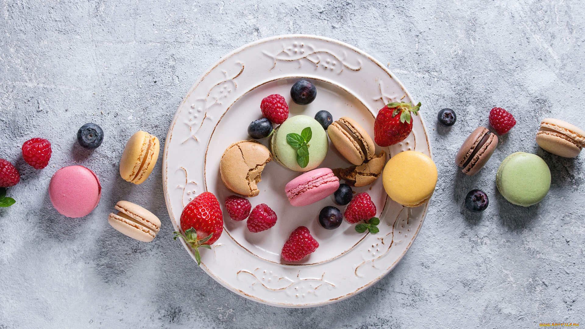 еда, макаруны, лакомство, печенье