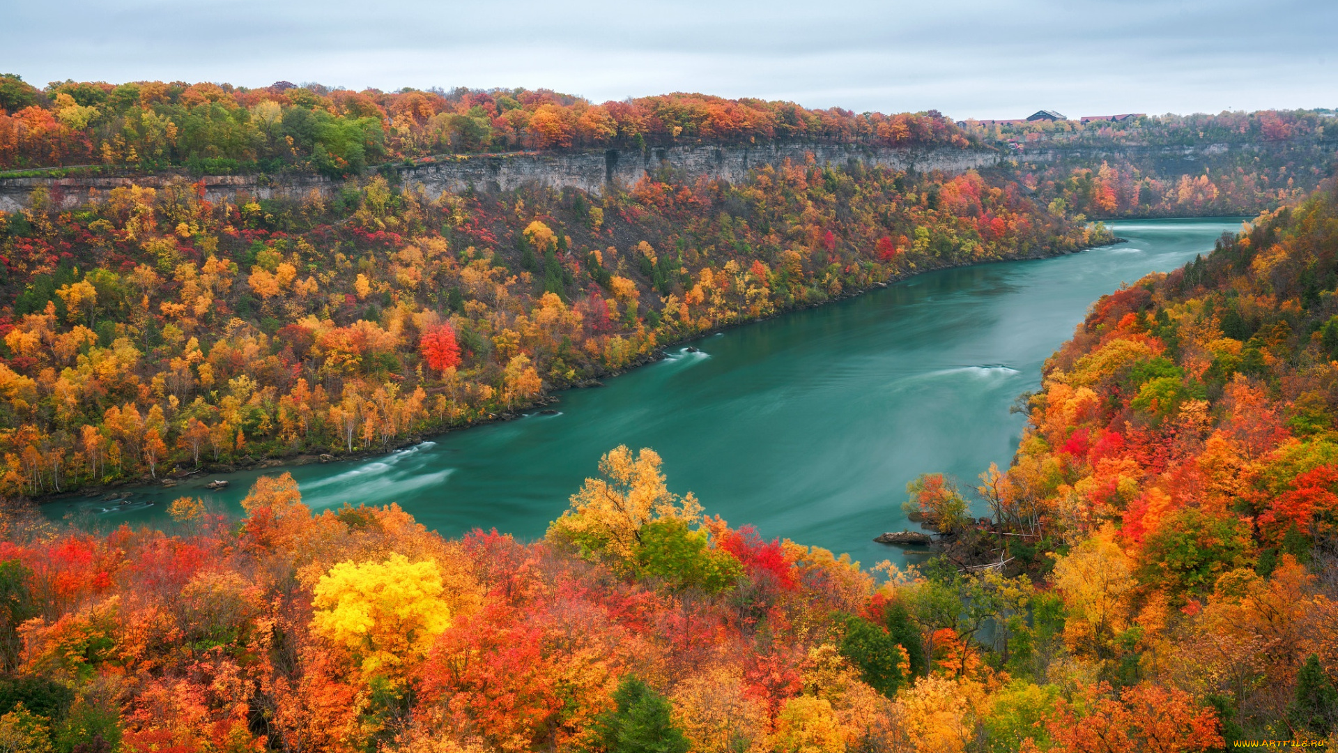 природа, реки, озера, осень, лес, река, скалы