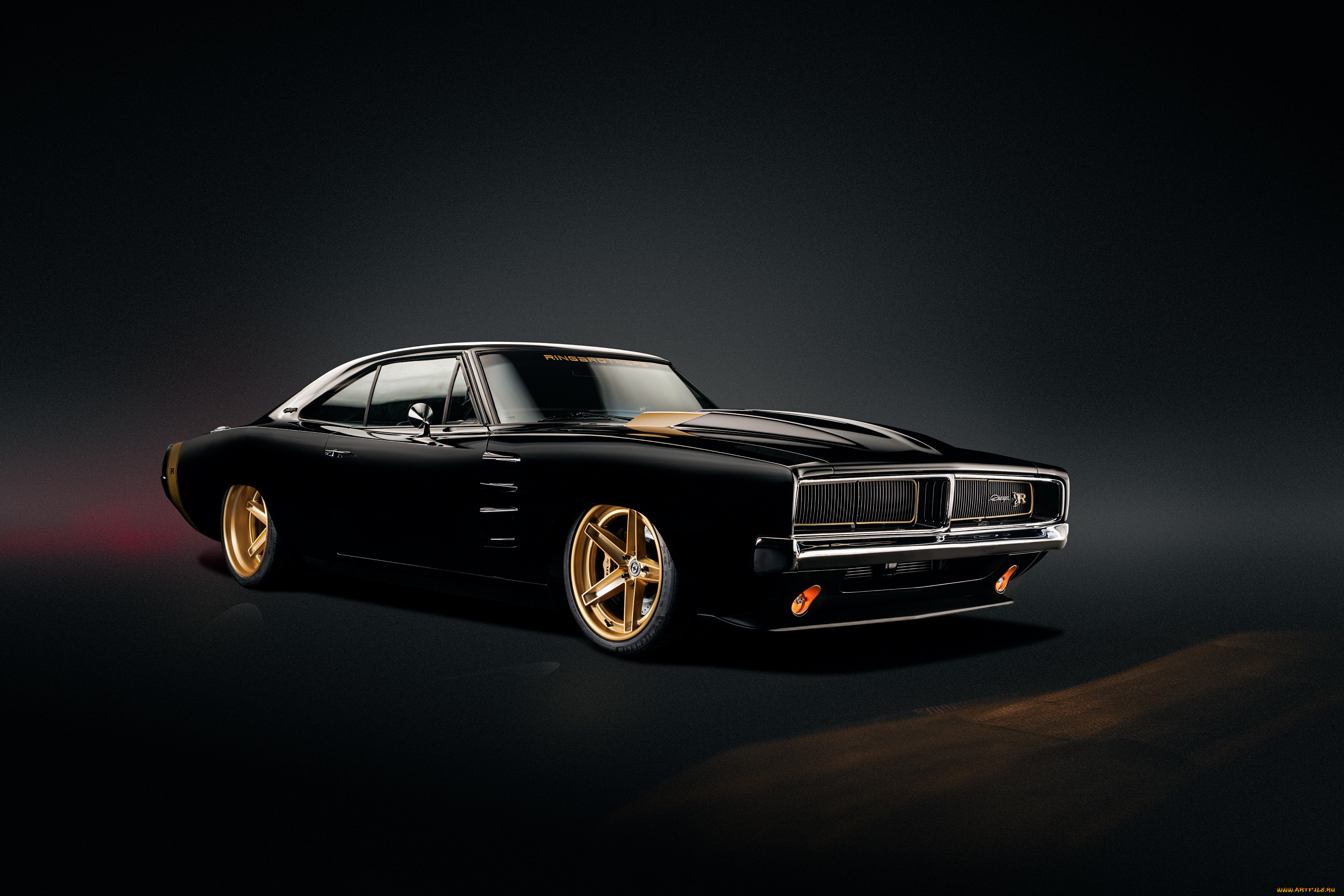 автомобили, dodge, 1969, front, black, charger, sema, ringbrothers, 2023