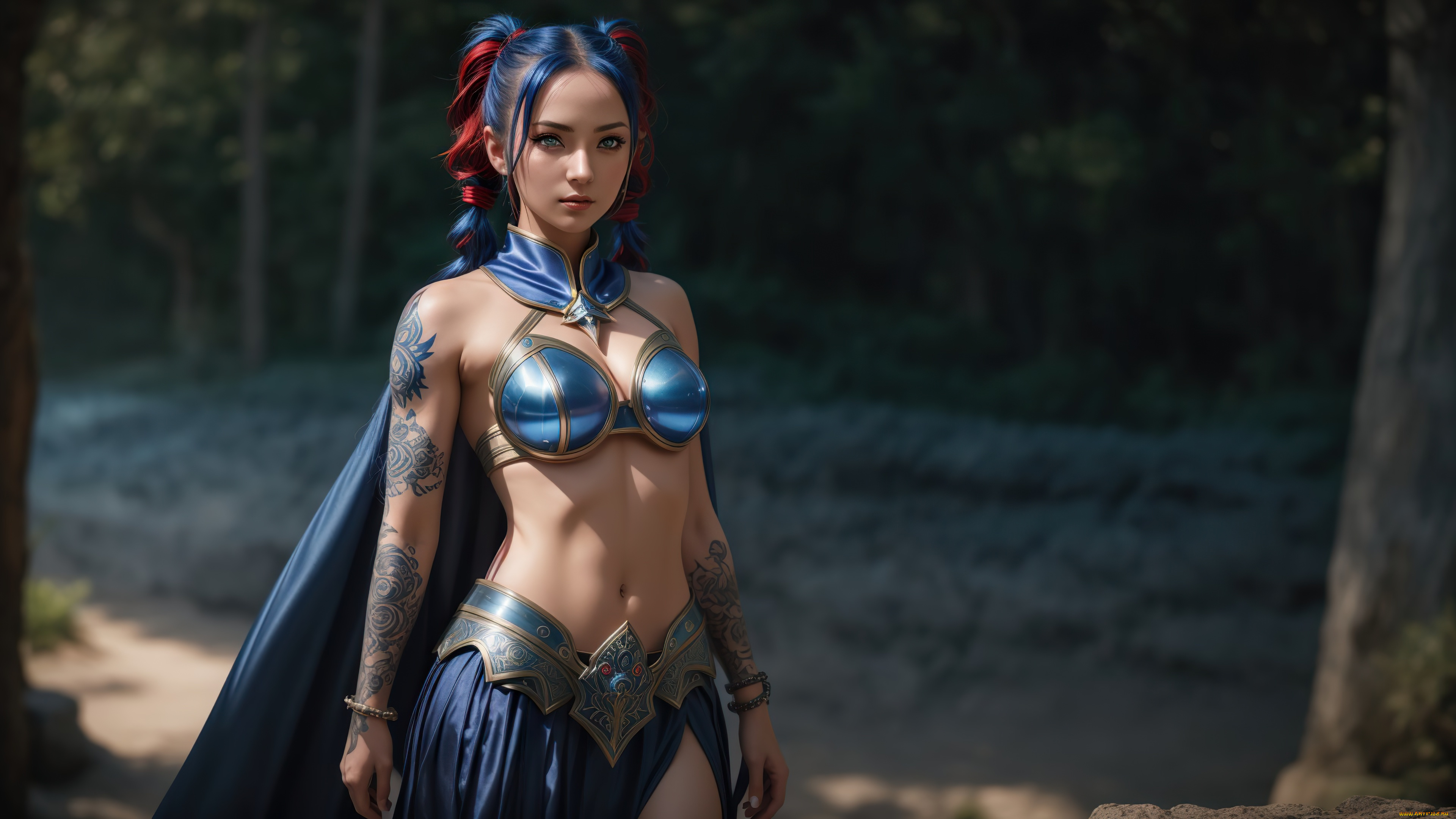 3д, 3д, графика, фантазия, , fantasy, girl, art, tatoo, digital, stable, diffusion