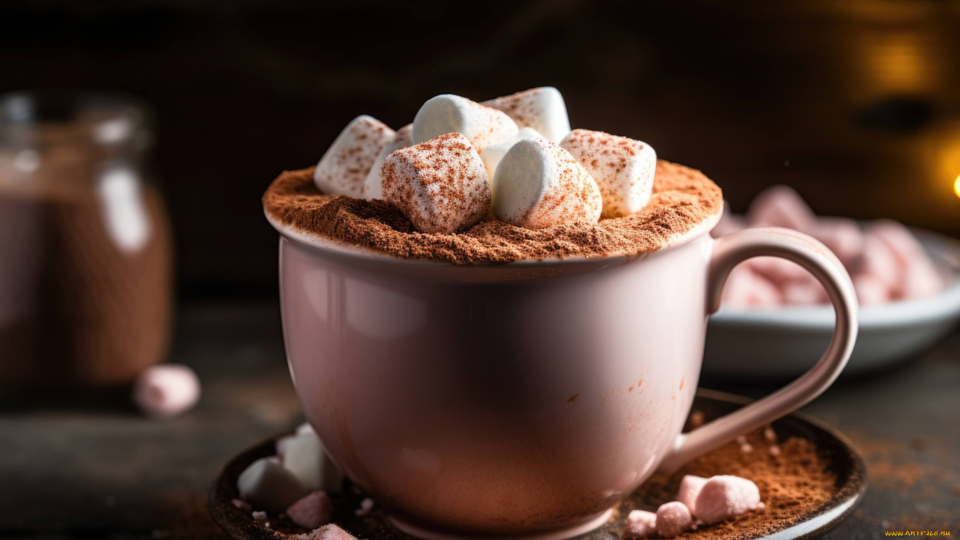 3д, графика, еда-, food, какао, маршмеллоу