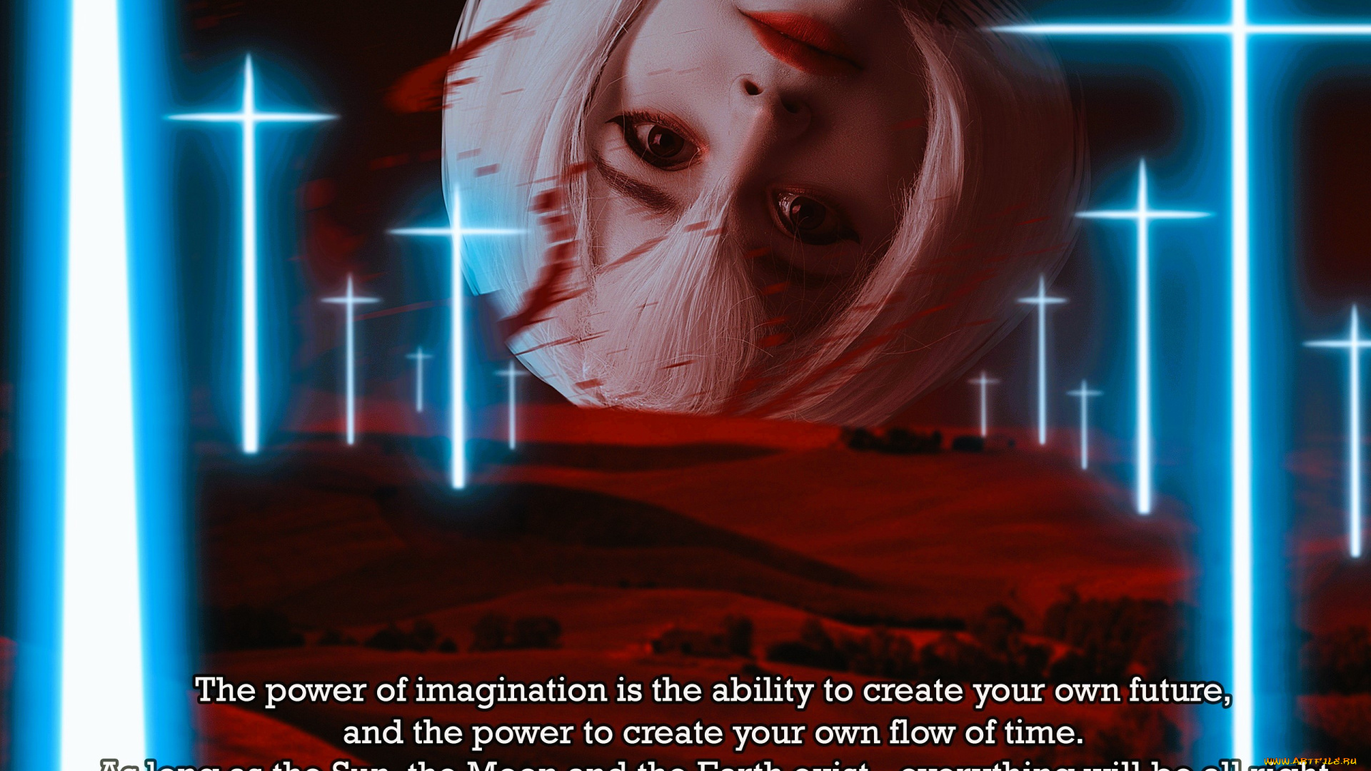 девушки, -, креатив, , косплей, образ, костюм, косплей, лицо, кресты, долина