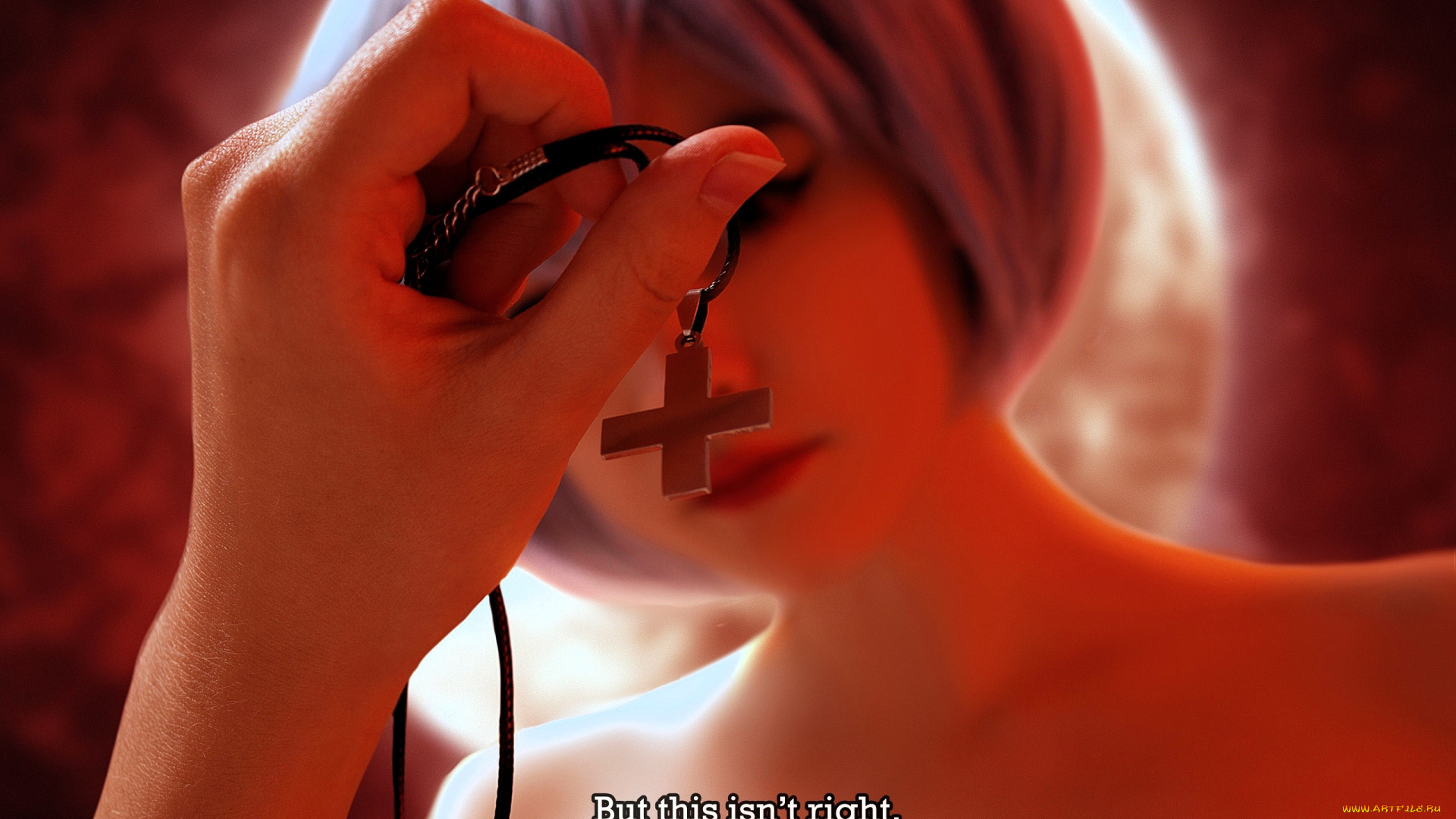 девушки, -, креатив, , косплей, образ, костюм, косплей, лицо, луна, крест