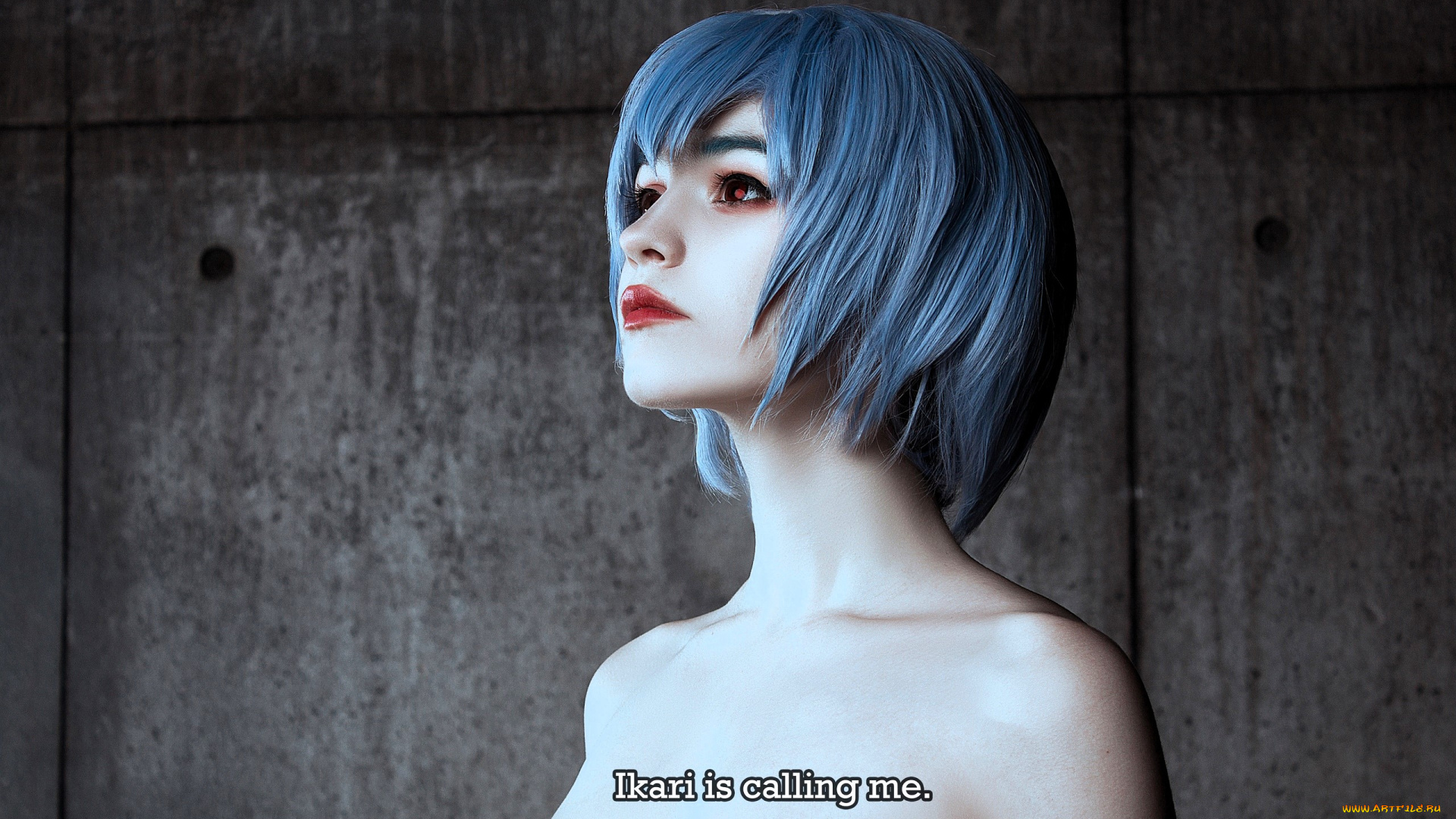 девушки, -, креатив, , косплей, образ, костюм, косплей, голубые, волосы, лицо