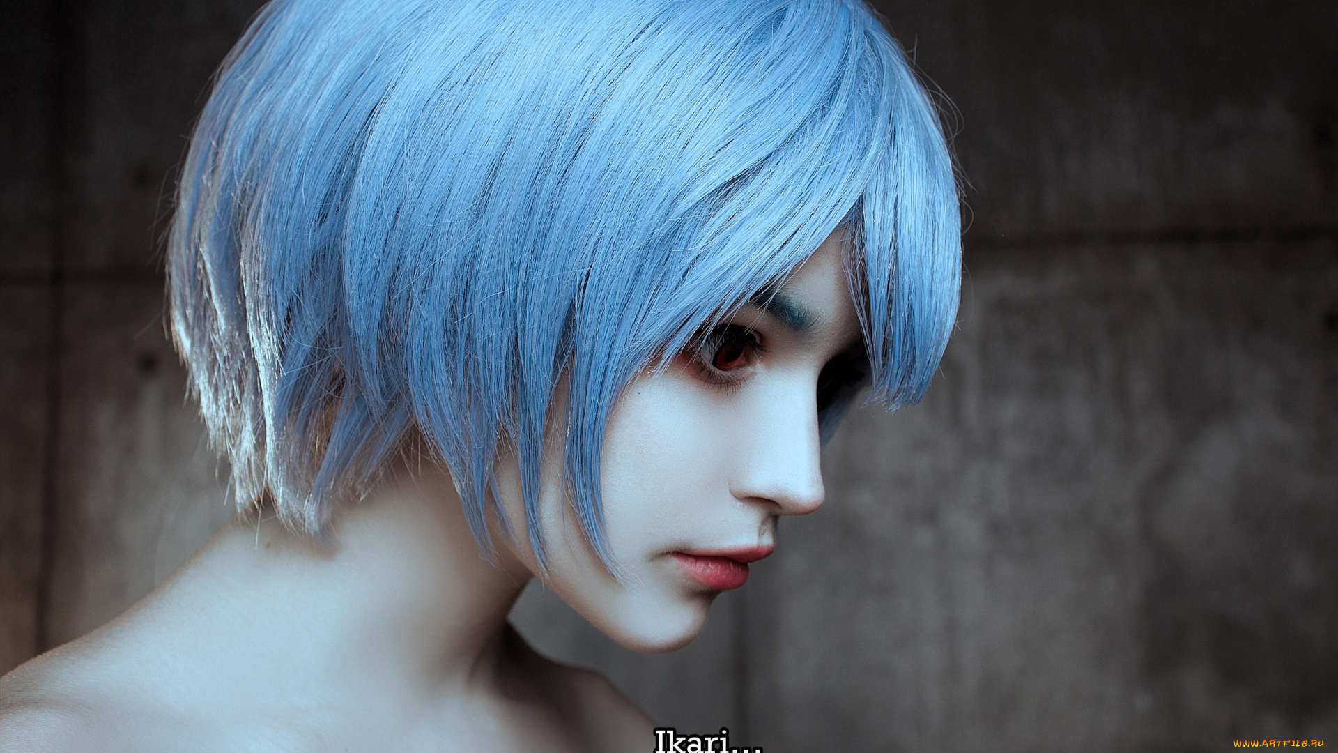 девушки, -, креатив, , косплей, образ, костюм, косплей, голубые, волосы, лицо