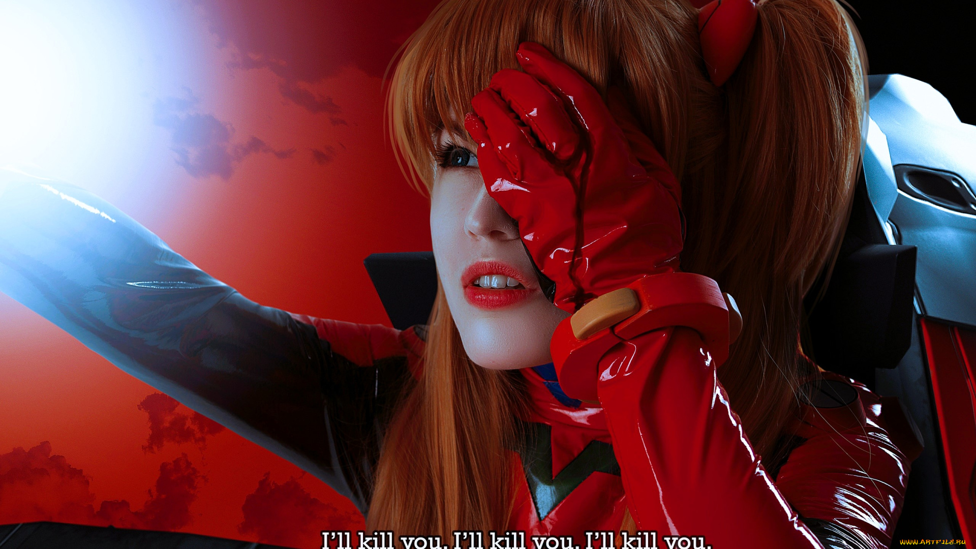 девушки, -, креатив, , косплей, образ, костюм, косплей, рыжая, глаз, боль