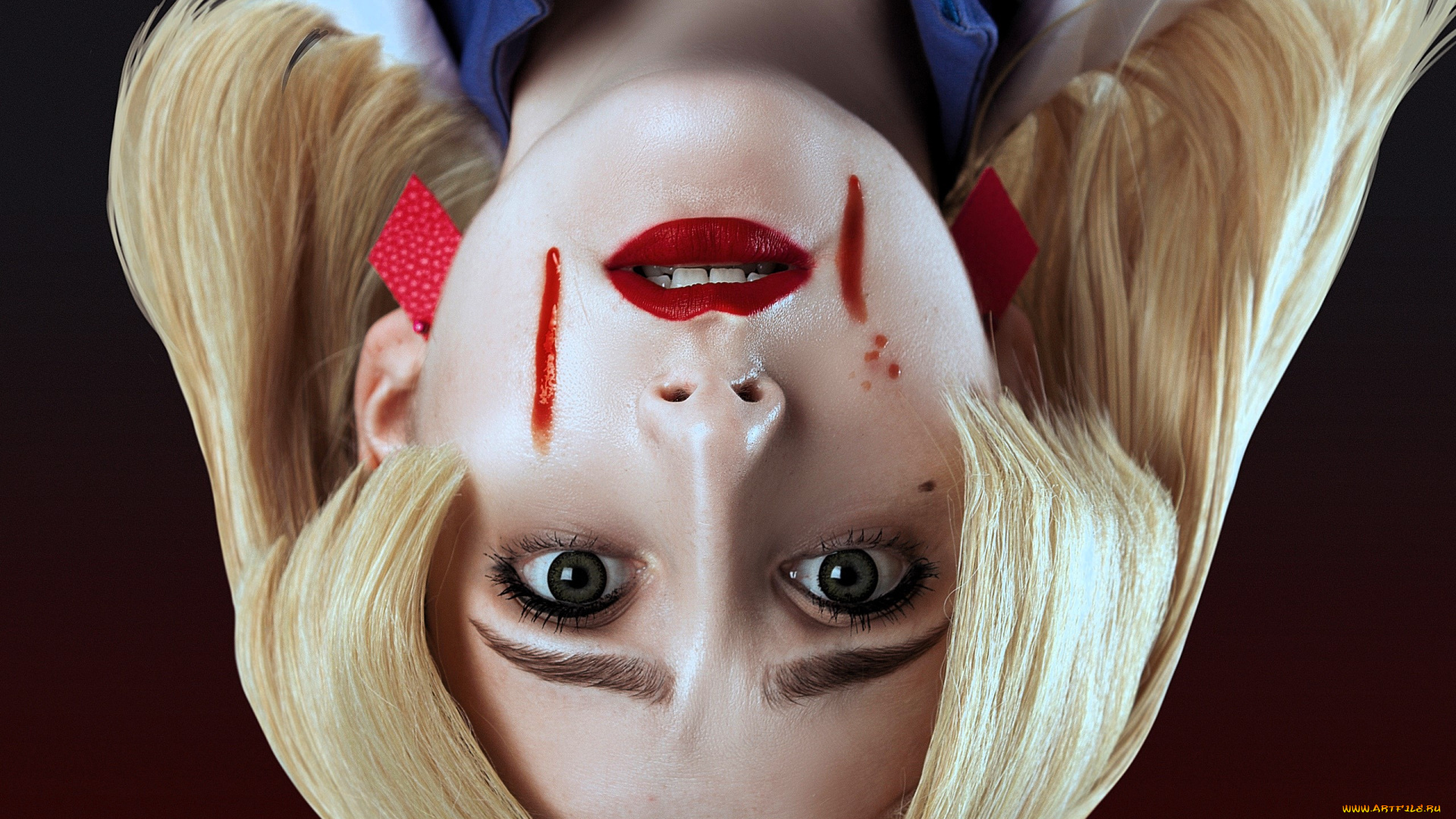 девушки, -, креатив, , косплей, образ, костюм, косплей, блондинка, халат, кровь