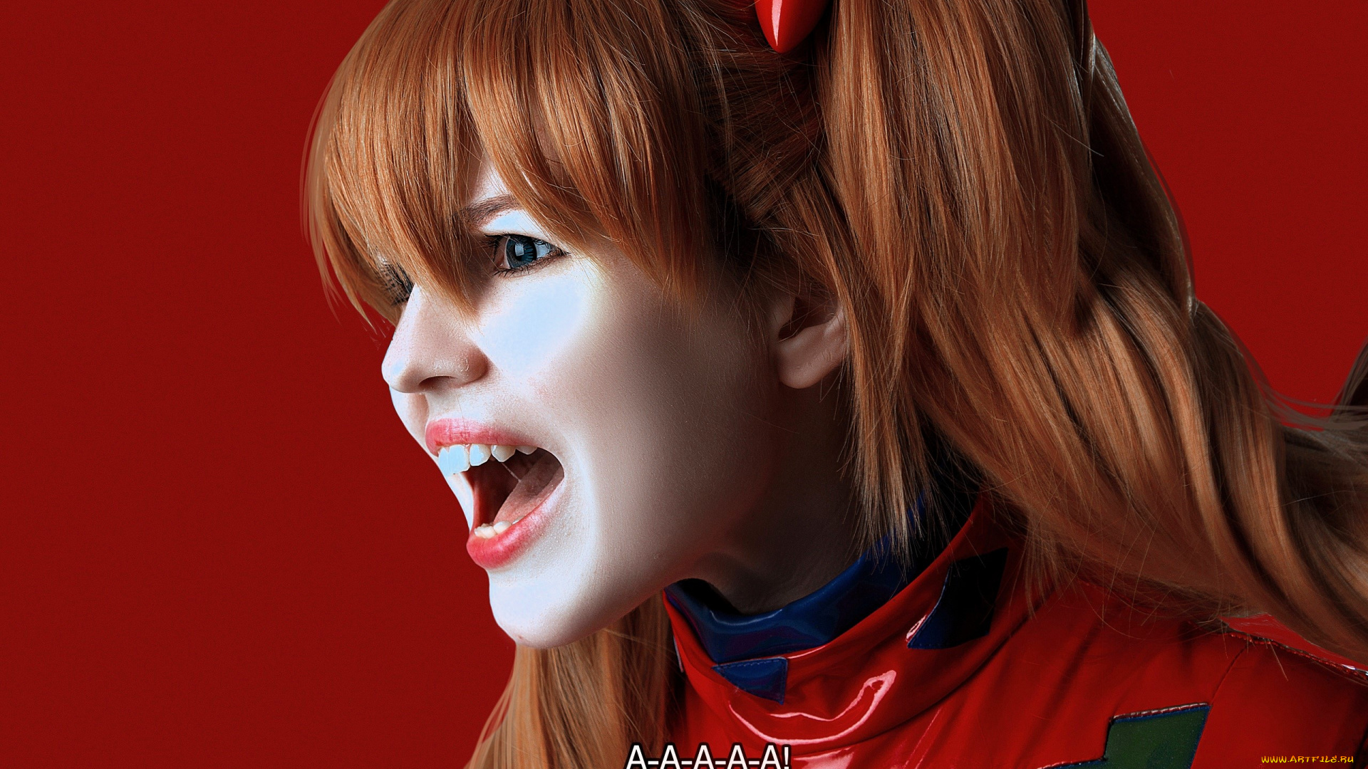 девушки, -, креатив, , косплей, образ, костюм, косплей, лицо, крик