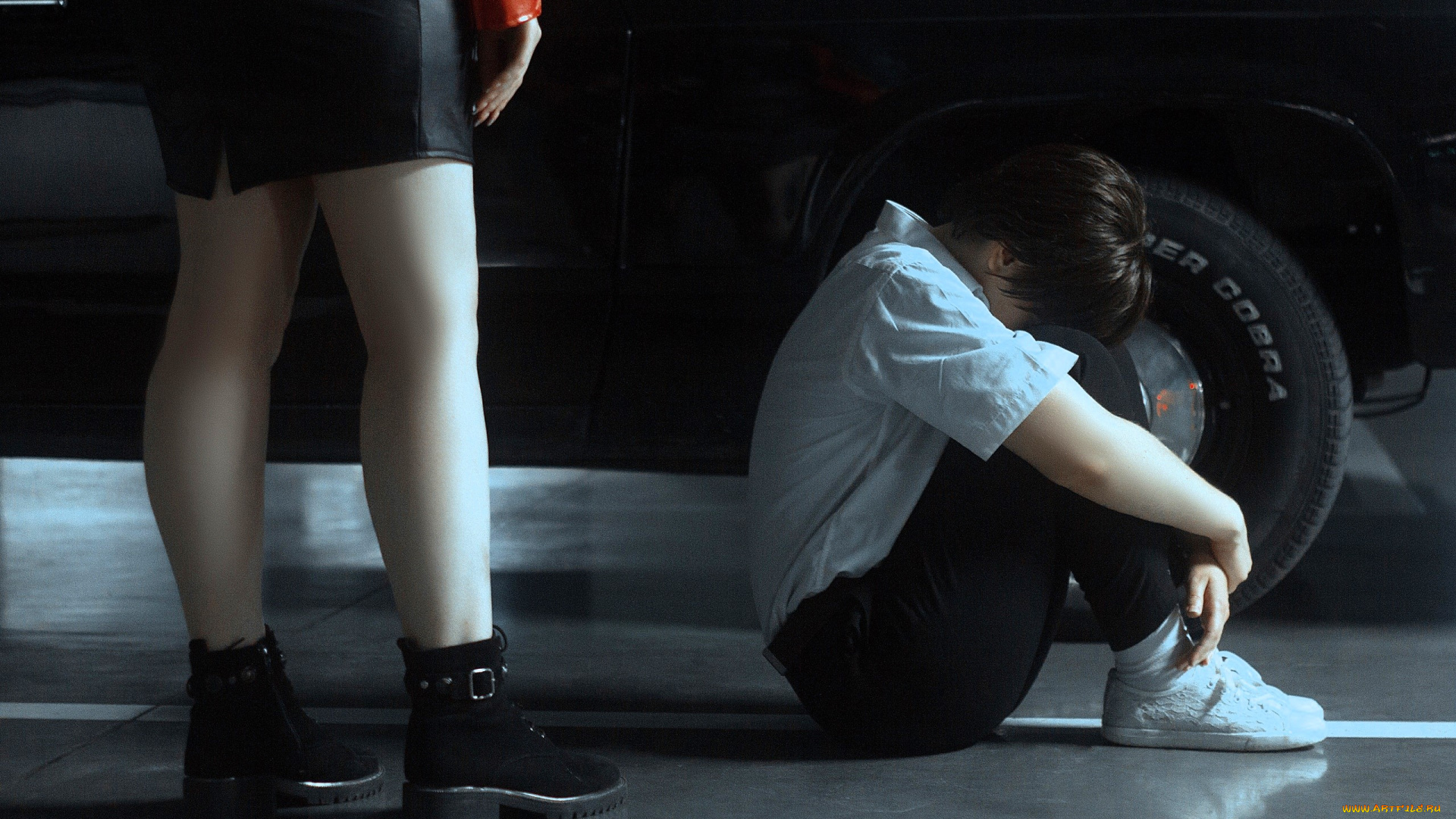 девушки, -, креатив, , косплей, образ, костюм, косплей, парковка