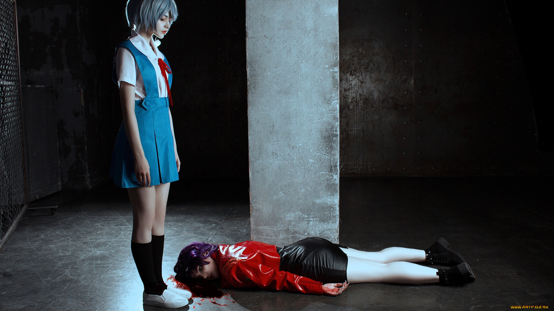 девушки, -, креатив, , косплей, образы, косплей, костюмы, кровь, колонна