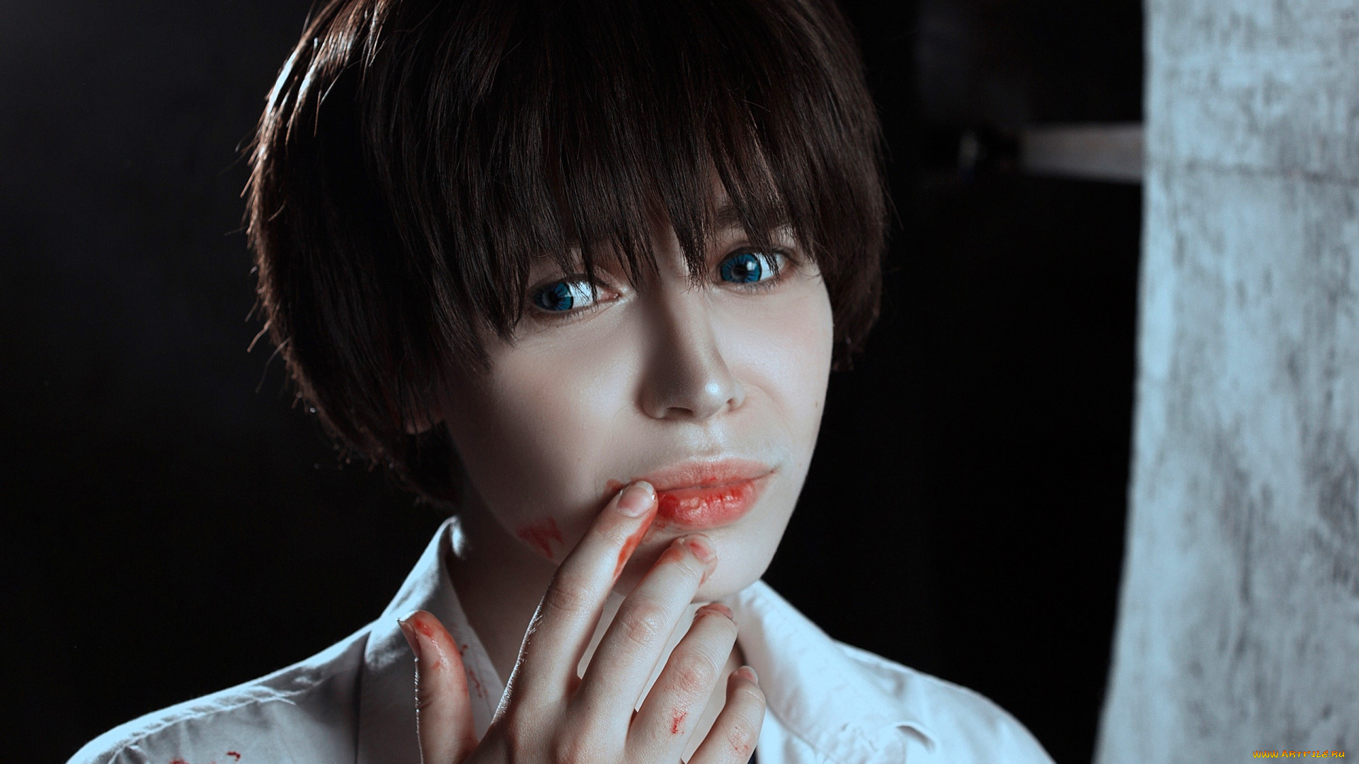 девушки, -, креатив, , косплей, образы, косплей, костюмы, кровь, лицо