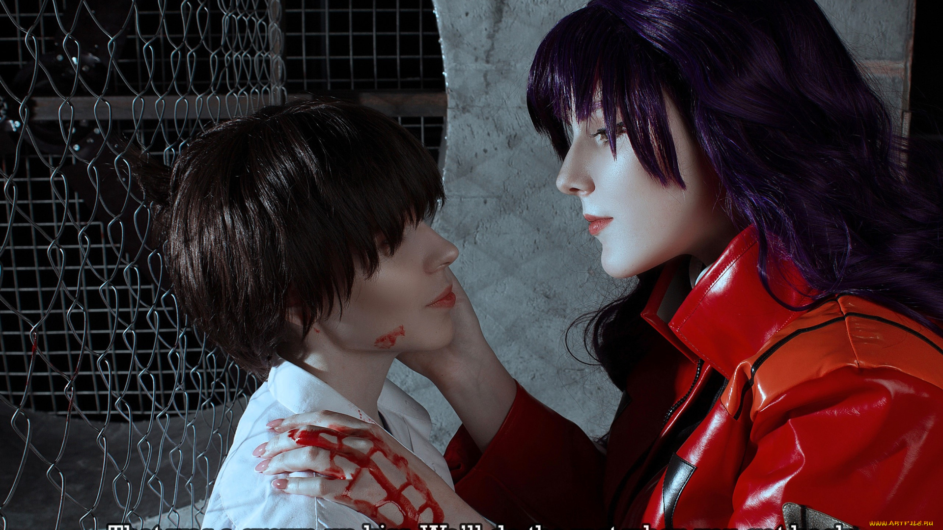 девушки, -, креатив, , косплей, образы, косплей, костюмы, кровь, решетка