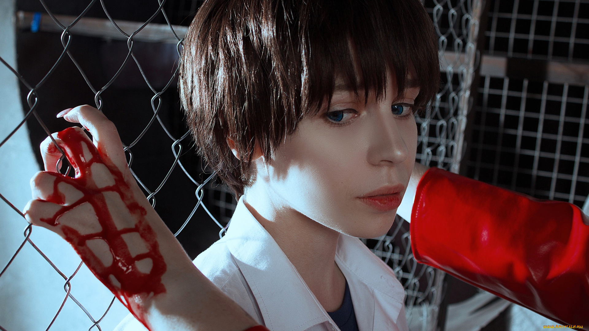 девушки, -, креатив, , косплей, образы, косплей, костюмы, кровь, решетка, руки