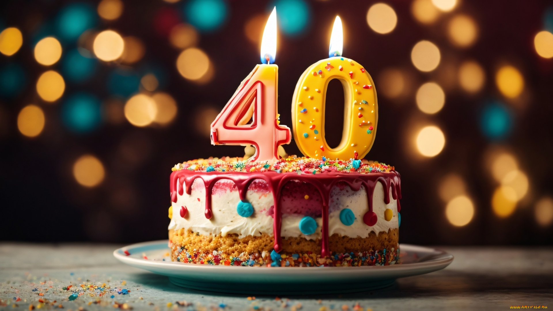 праздничные, день, рождения, праздничный, торт, свеча