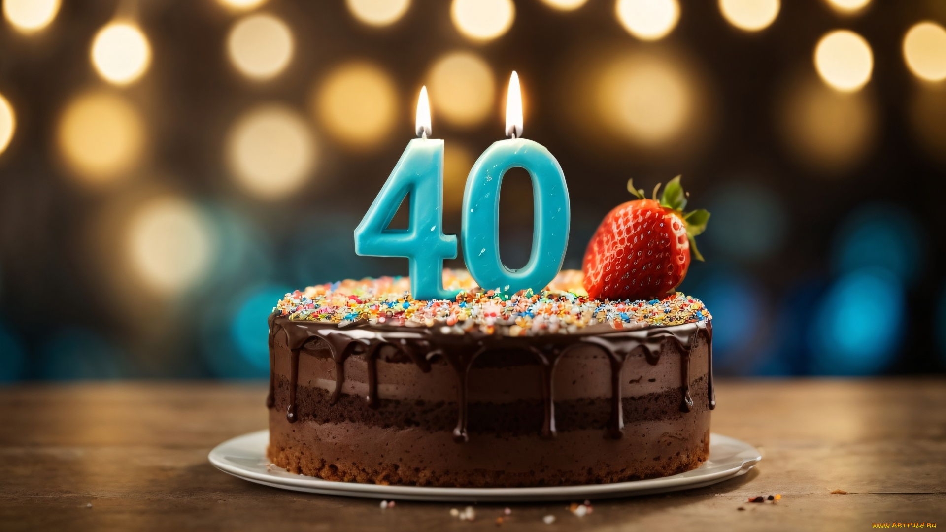 праздничные, день, рождения, праздничный, торт, свеча